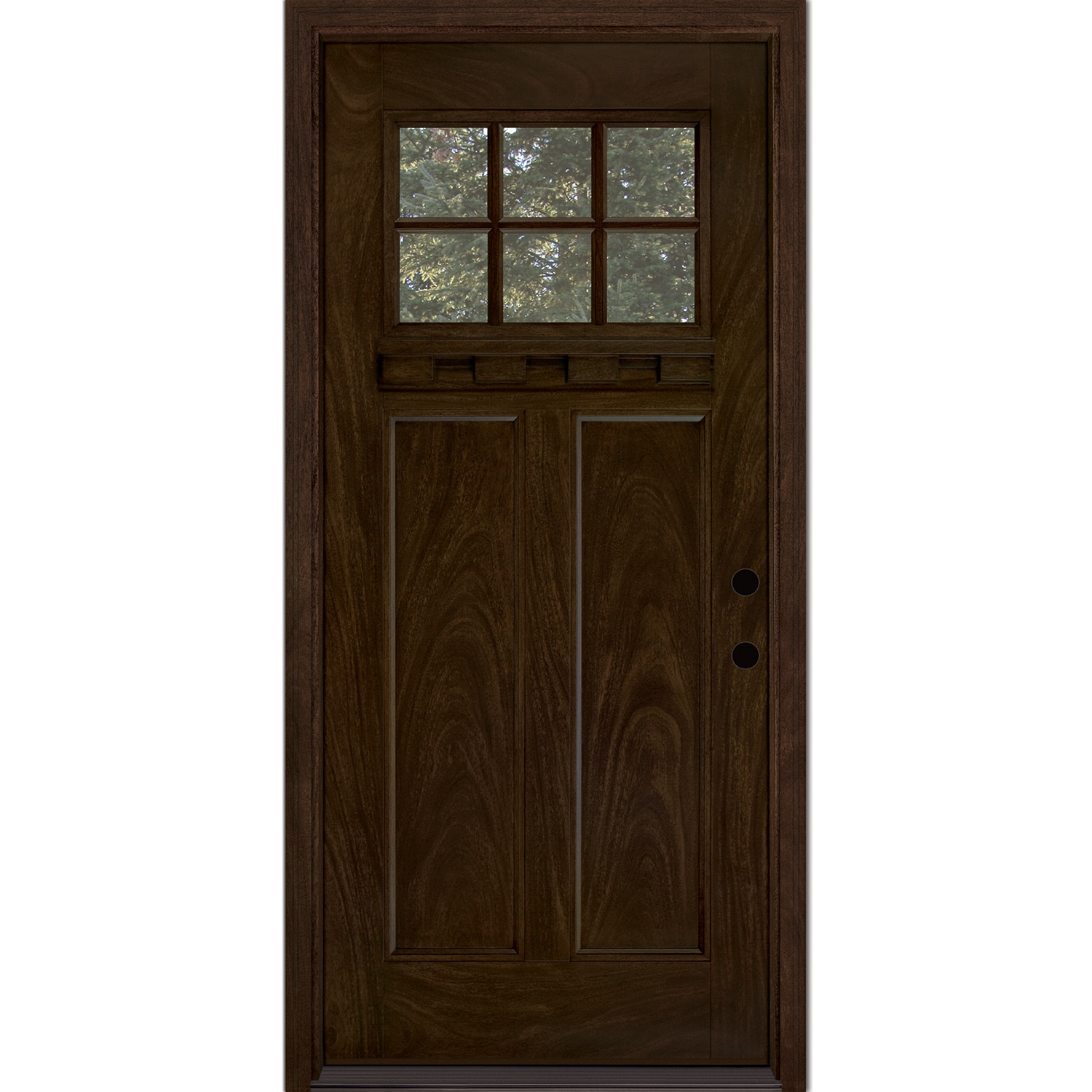 36 Texas Star 1640 Fiberglass Door - Dark Walnut - Left Hand Inswing