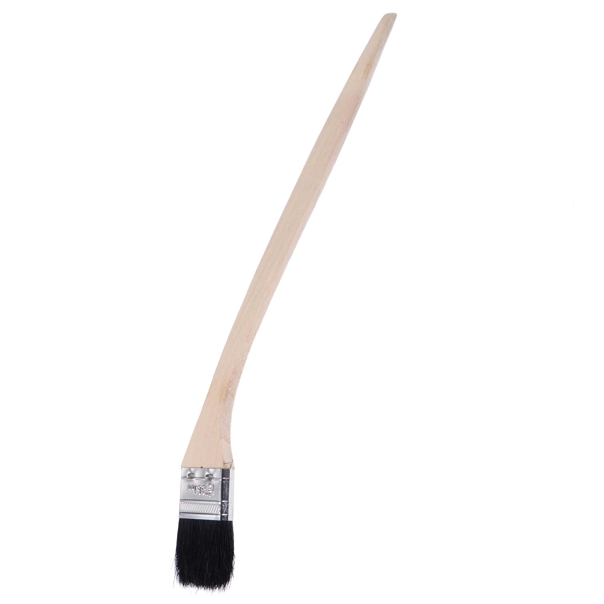 Unique Bargains Bent Radiator Paint Brush 16-Inch Length 1.5-Inch Width Bristle with Long Wood Handle for Wall Treatment Black