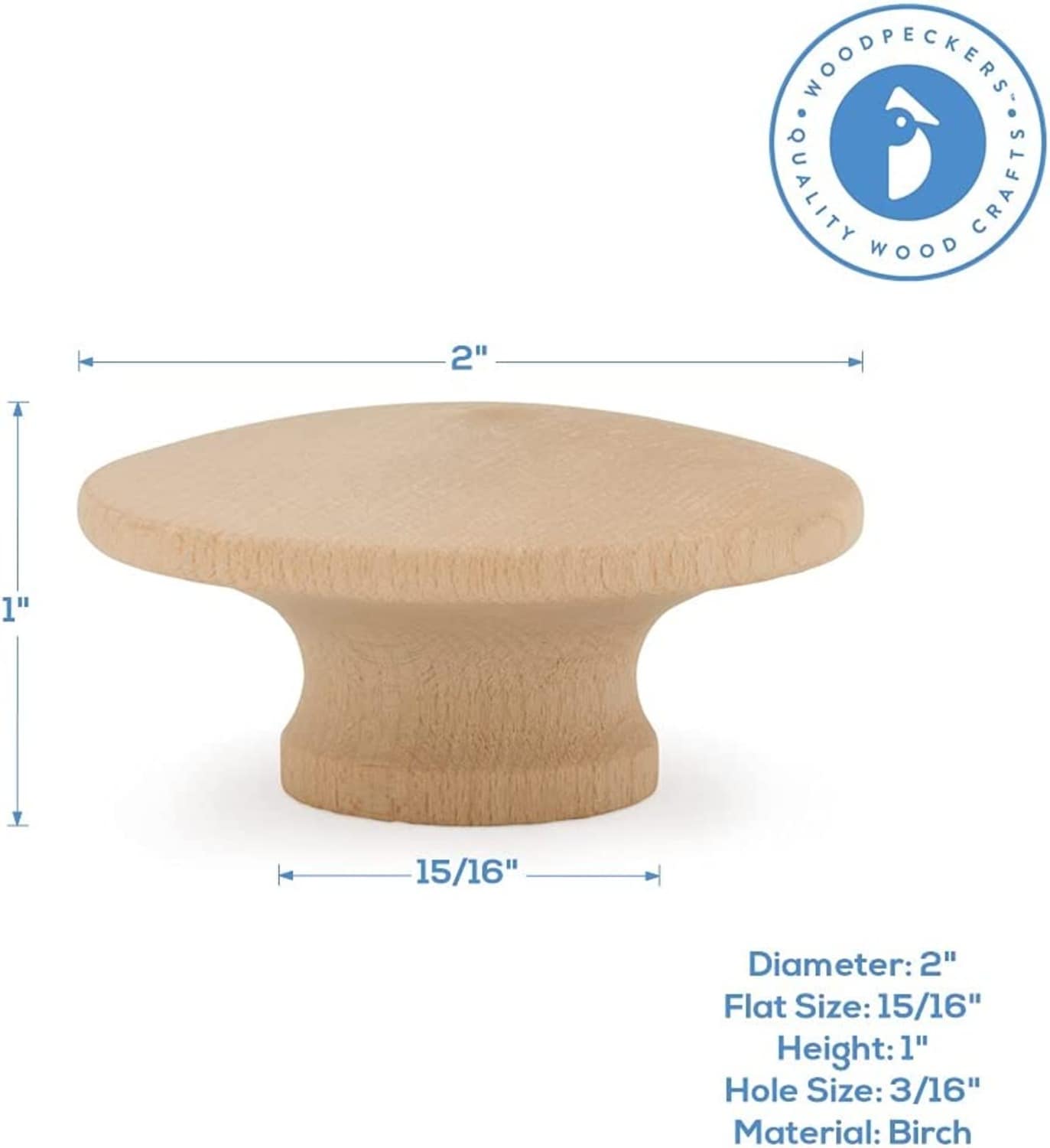 Woodpeckers Crafts MF-KNBEG-2-P25 Cabinet-Knobs - View #2