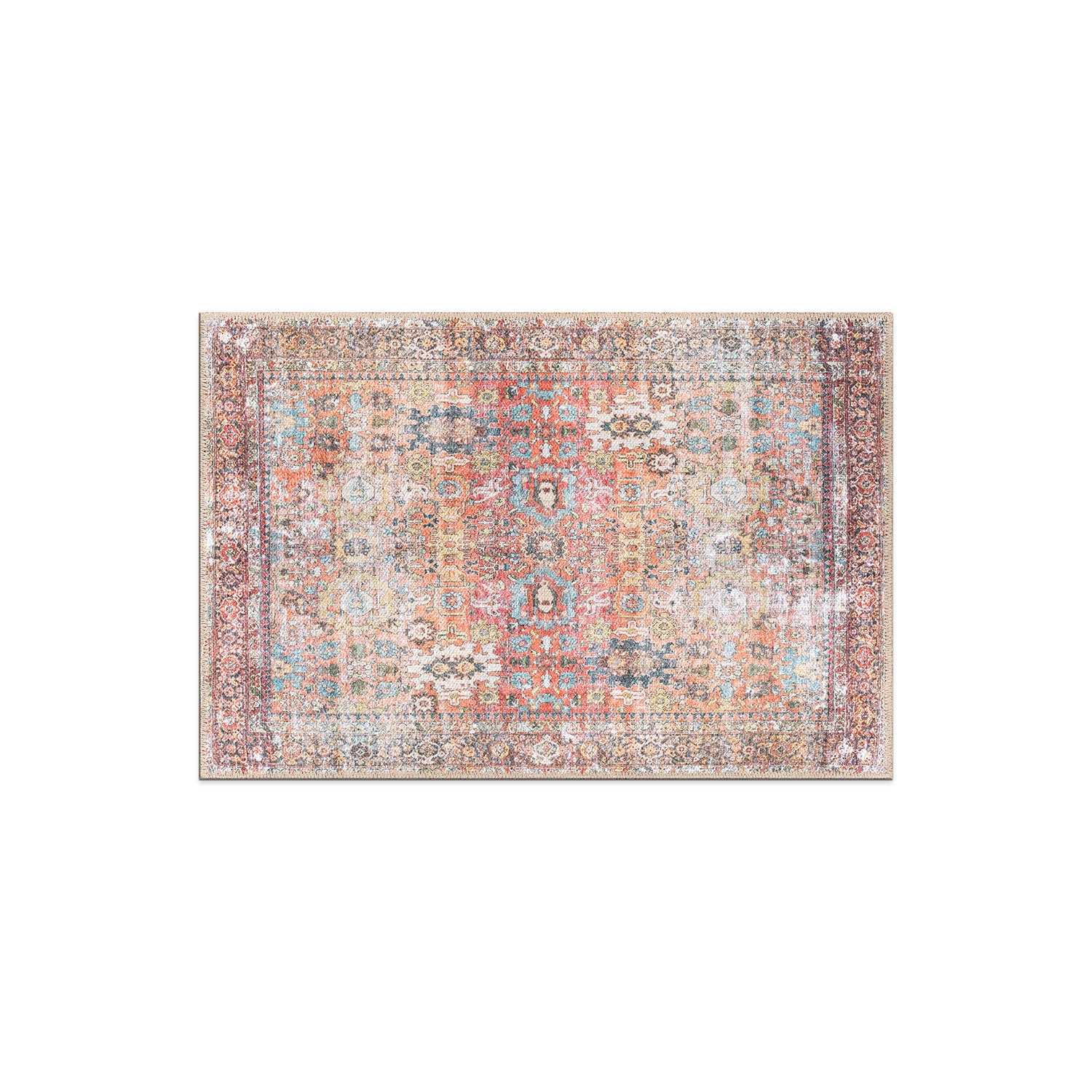 World Rug Gallery 6030MULTI2X3 2 x 3 (ft) Loomed Polyester Multi Rectangular Indoor Oriental Machine washable Area rug