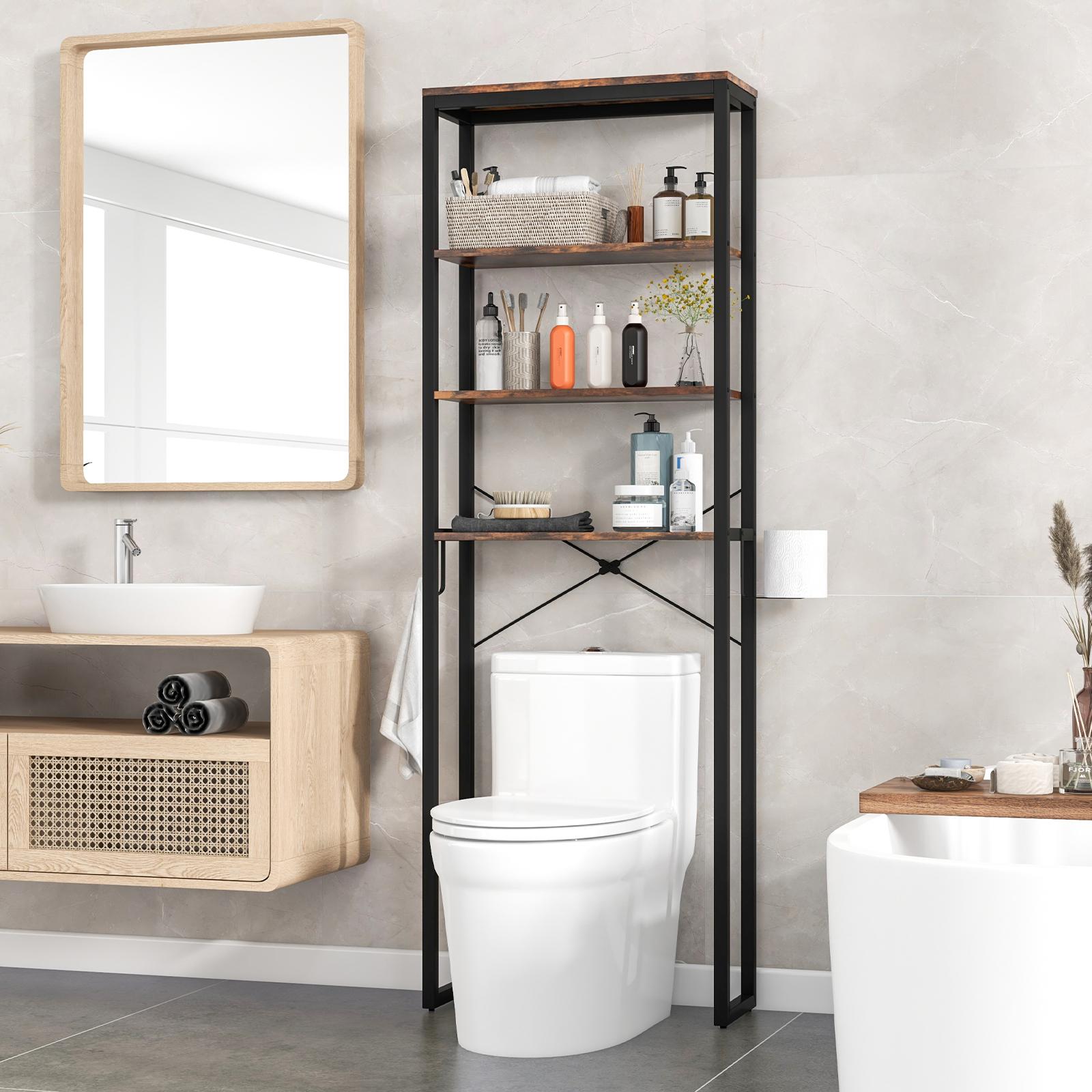 BABOOM 24-in x 70-in x 4.7-in 4-Tier Freestanding Over the Toilet Storage Rack with 4-tier Open Shelves