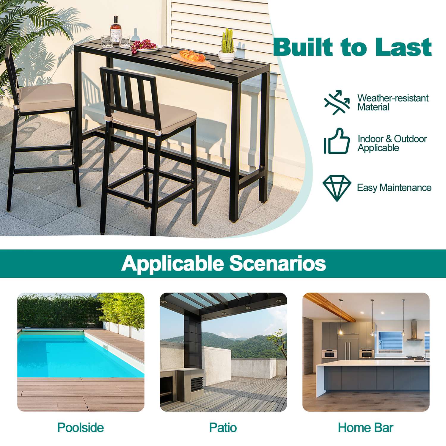 Costway CSHY003428 Patio-Dining-Sets - View #4