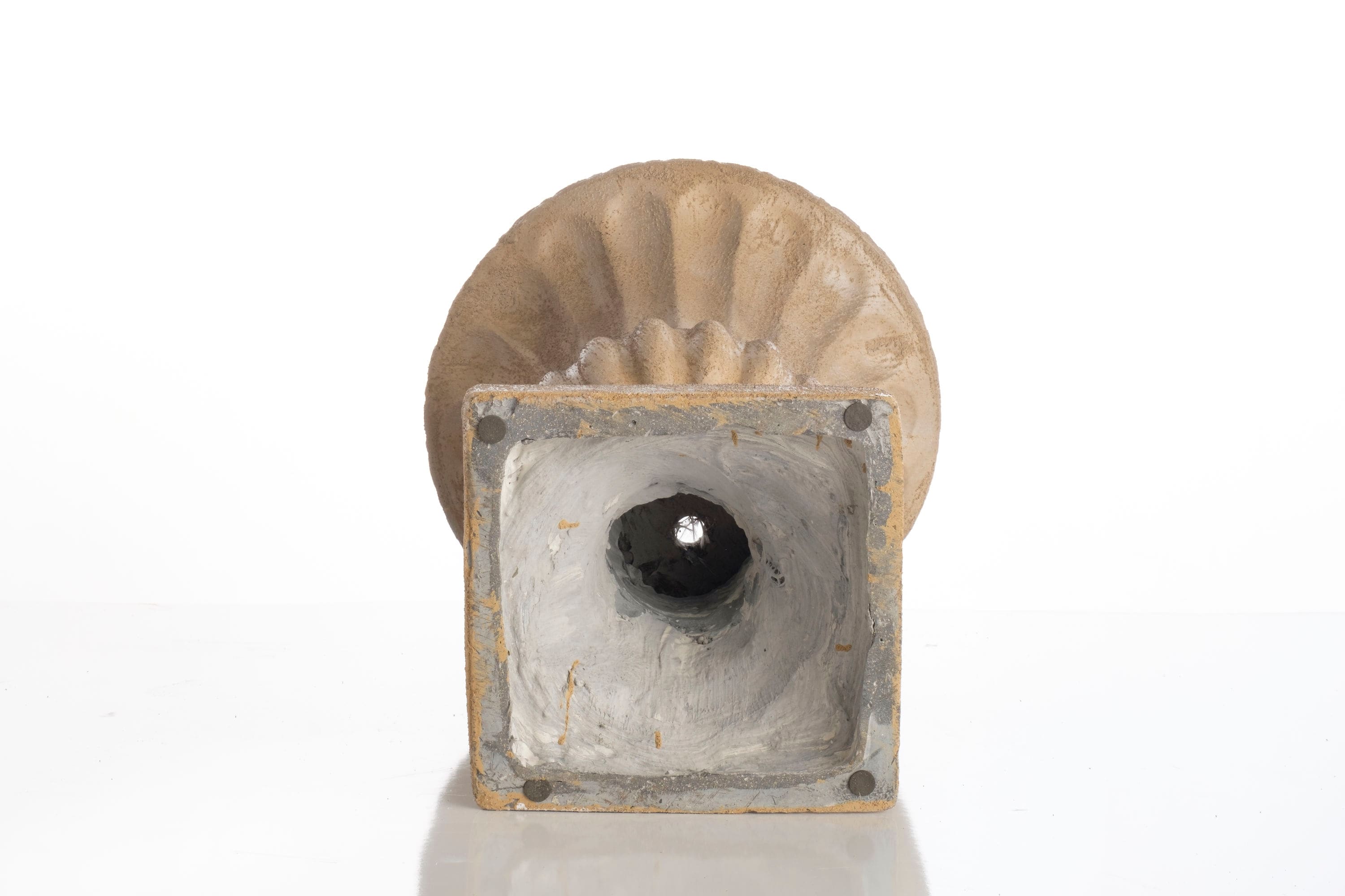 Beige Stone Fiberstone Outdoor Urn Planter with Drainage Holes