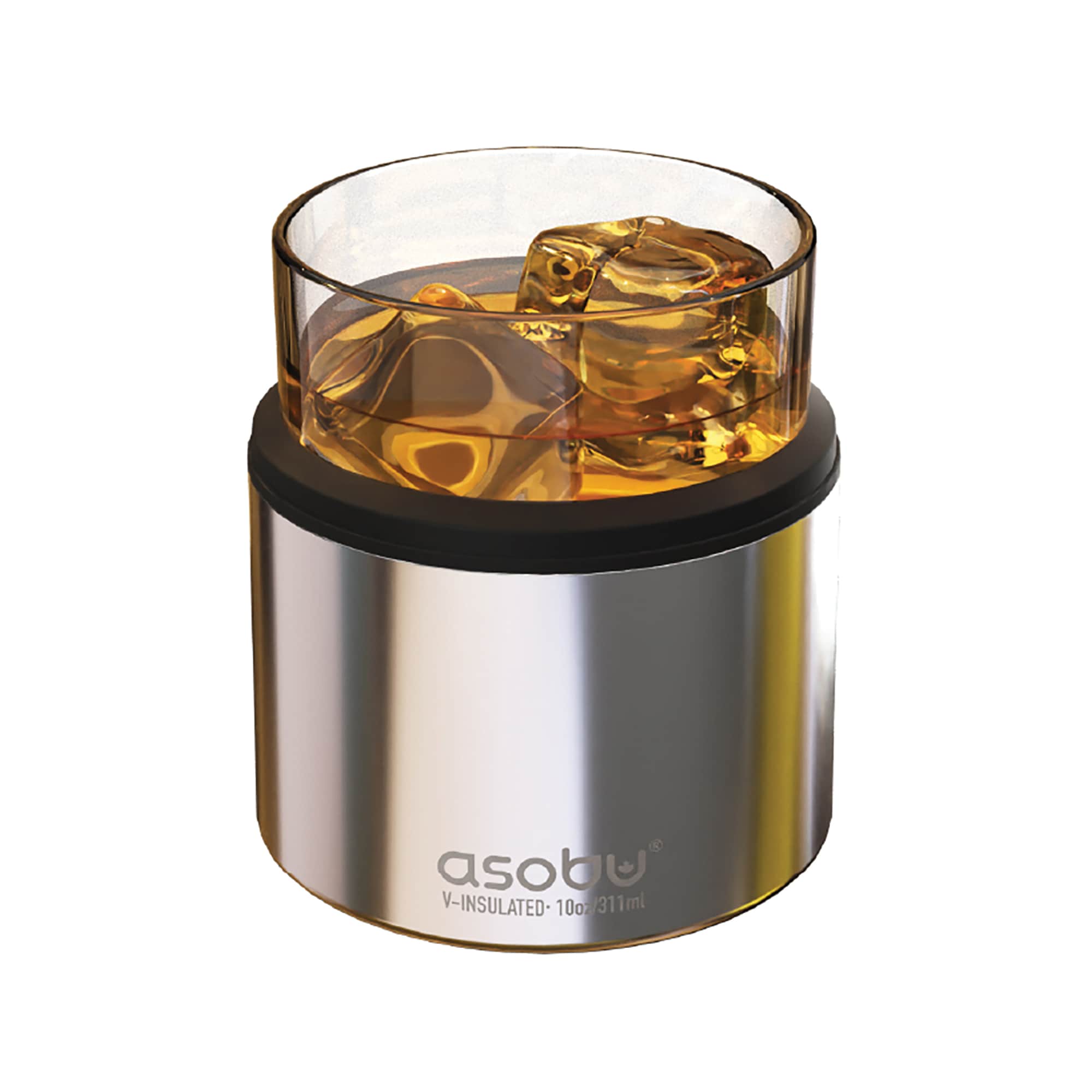 ASOBU ADNANALAO21SIL On the Rocks Stainless Steel Silver Beverage insulator