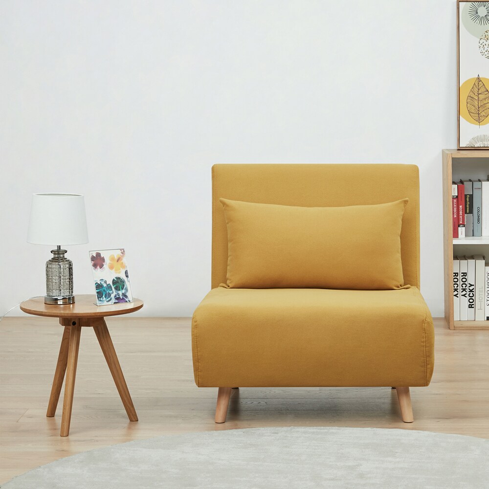 yellow futon chair