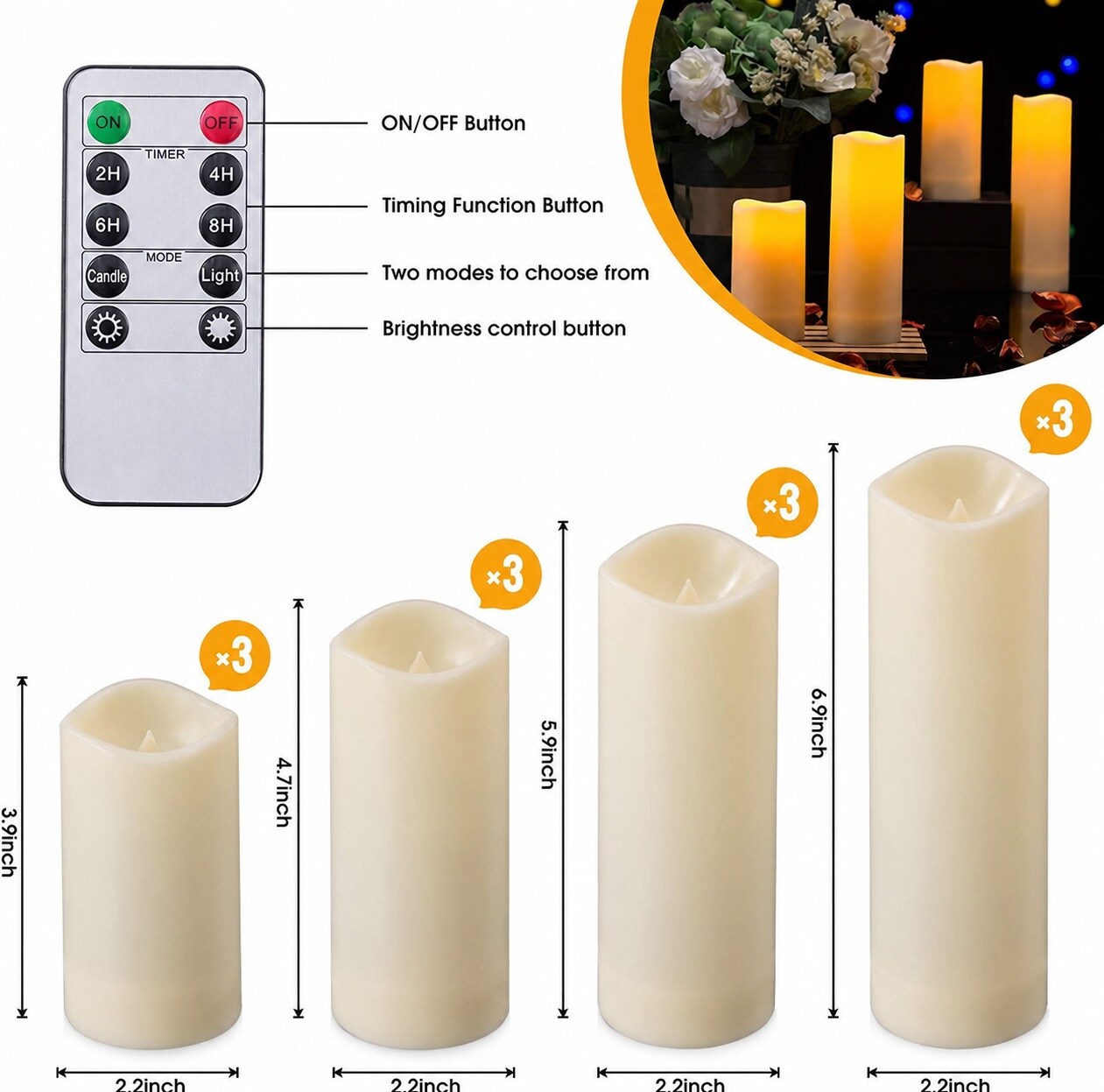 LAIFUCAM LLA0610A101 candles - View #3