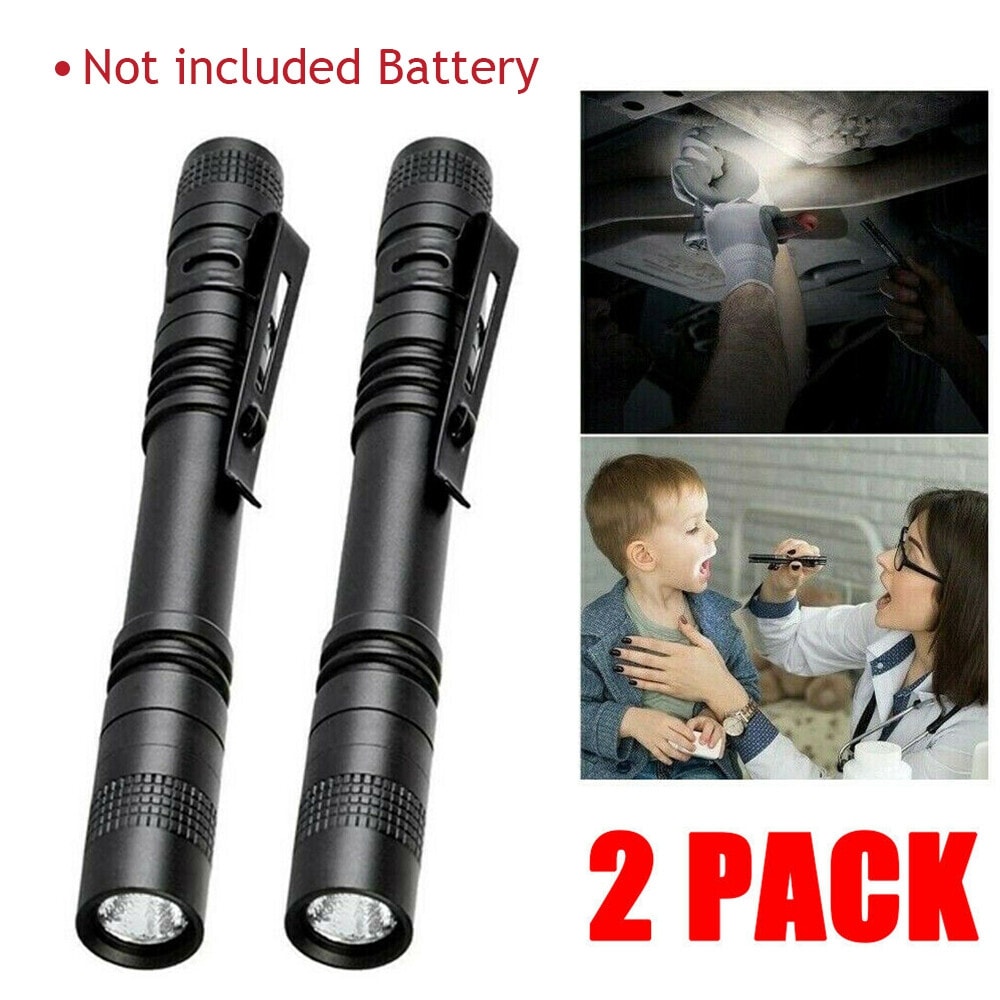 SUNOYAR 2 PCS Portable Mini LED Flashlight Camping Hiking Handheld Flashlight Pen Work light #BEIXJEVRQE