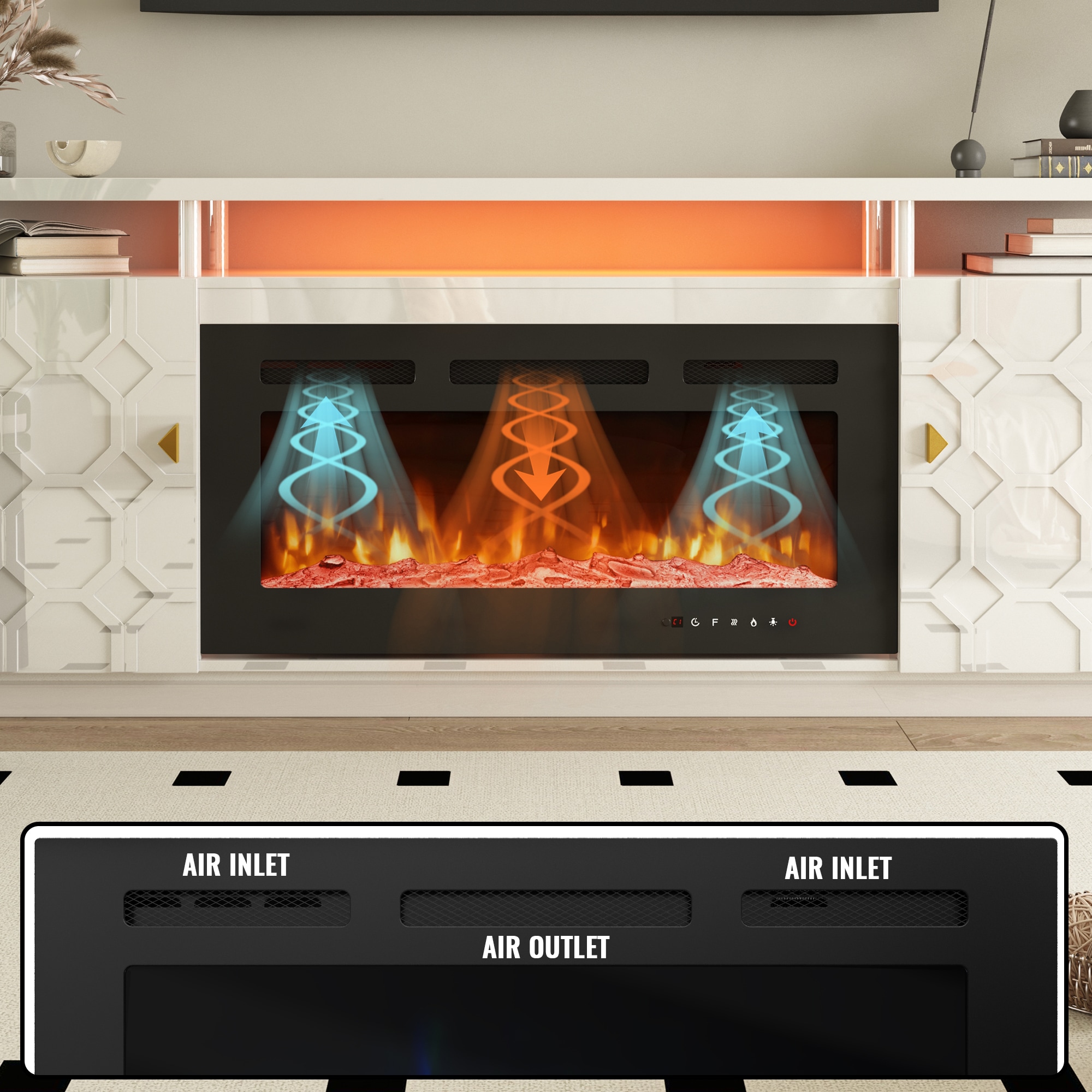 Clihome CL-CYTVS07-WHI Electric-Fireplaces - View #10
