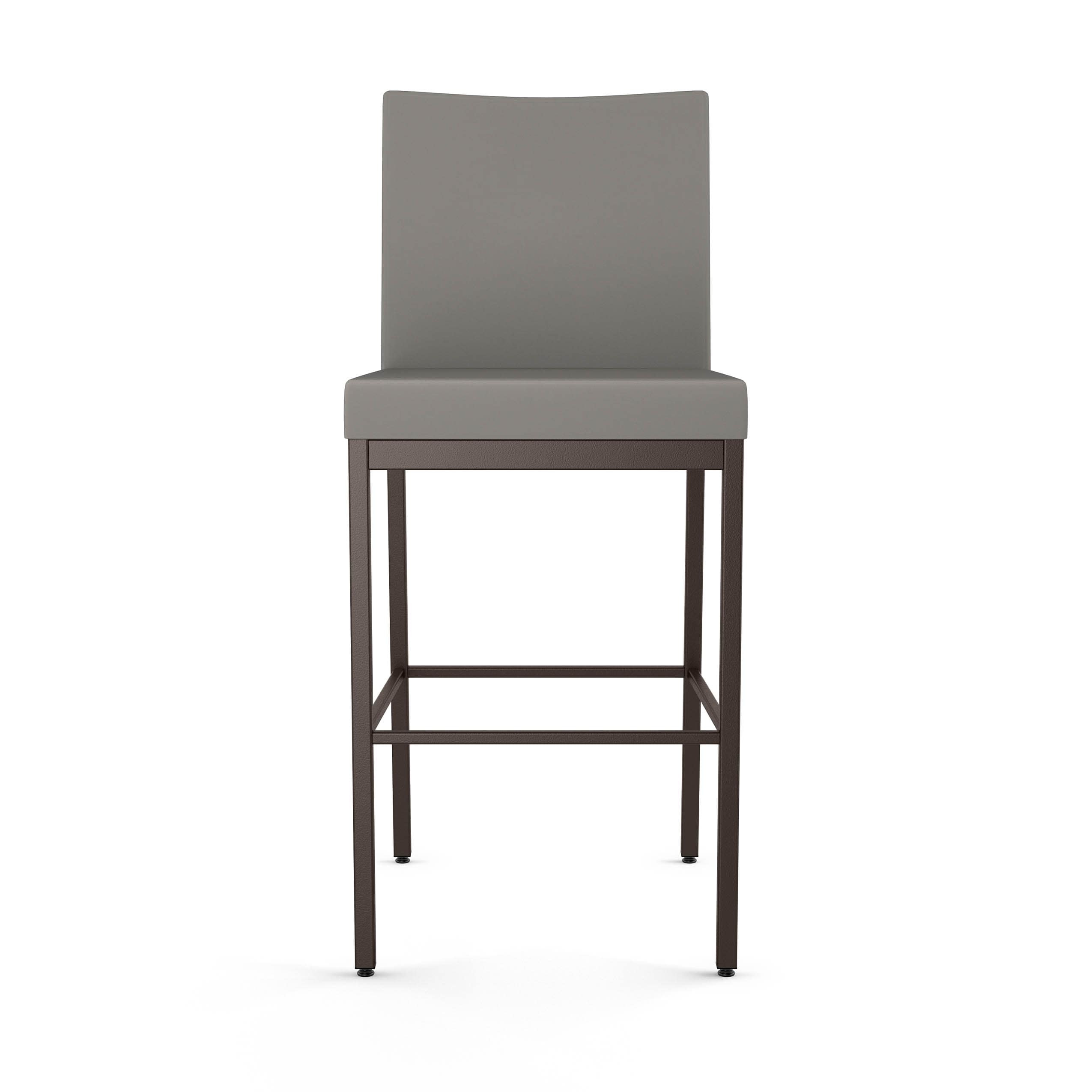Elegant Perry 26'' Beige Faux Leather Counter Stool with Metallic Base