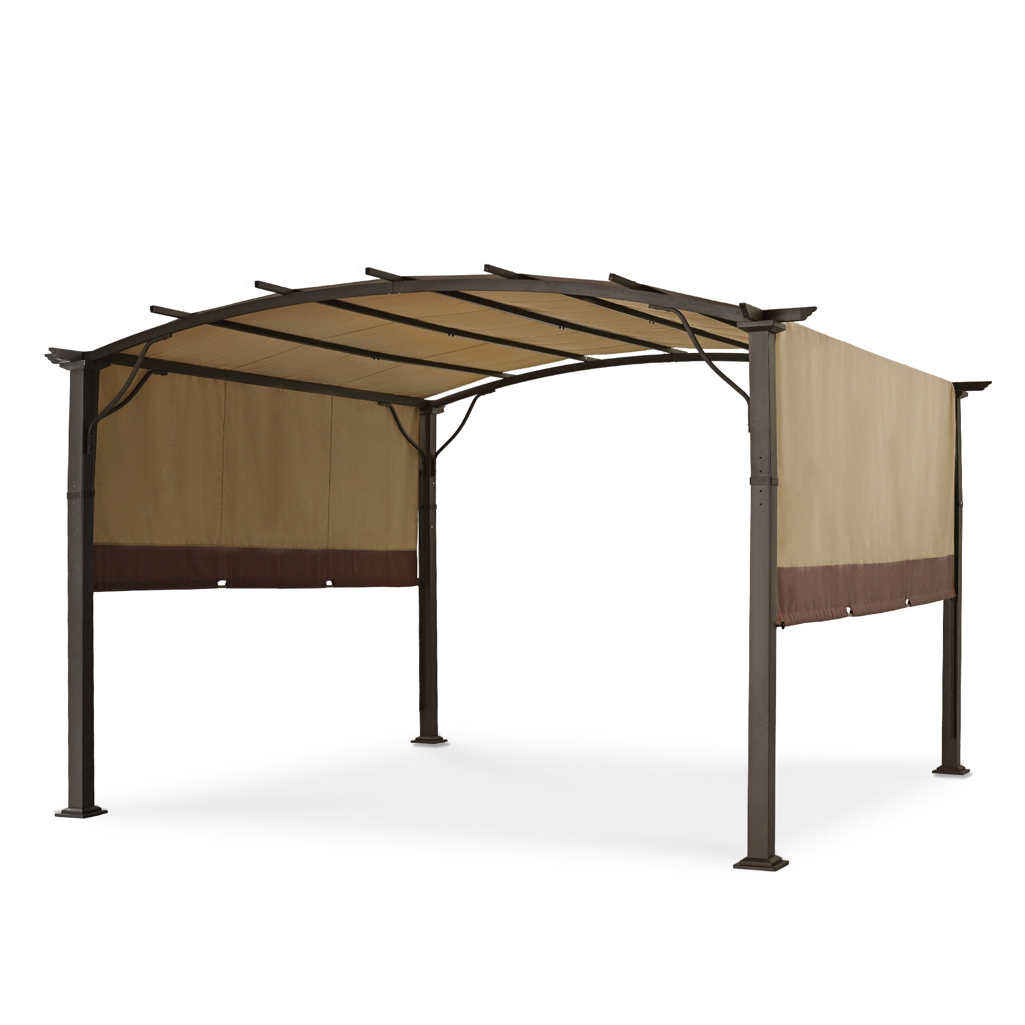  EL-ZPPLWG-1212-Z-WL3 11-ft 7-in W x 11-ft 7-in L x 7-ft 8-in H Brown Metal Freestanding Pergola with Canopy