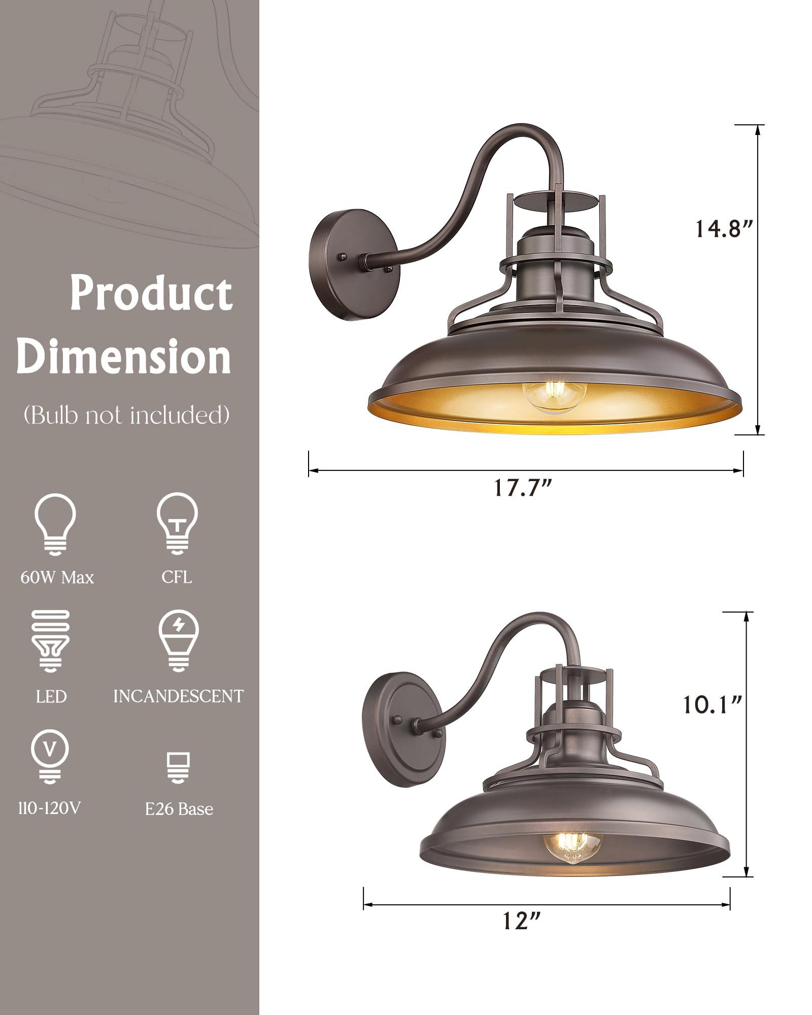 LTMATE LS4FY15-1WL ORB Outdoor-Wall-Lighting - View #2