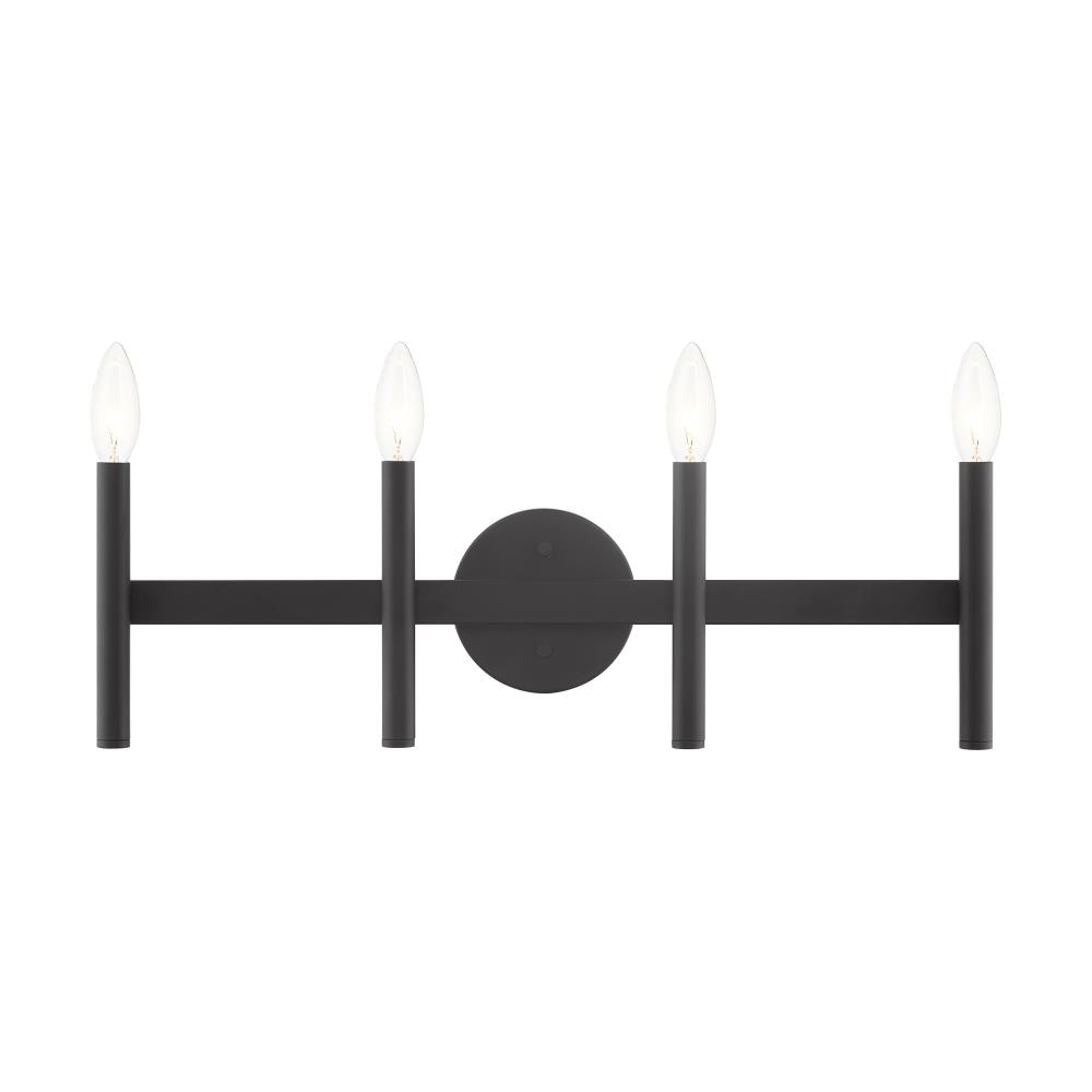 Copenhagen Black Steel 4-Light Dimmable Vanity Sconce