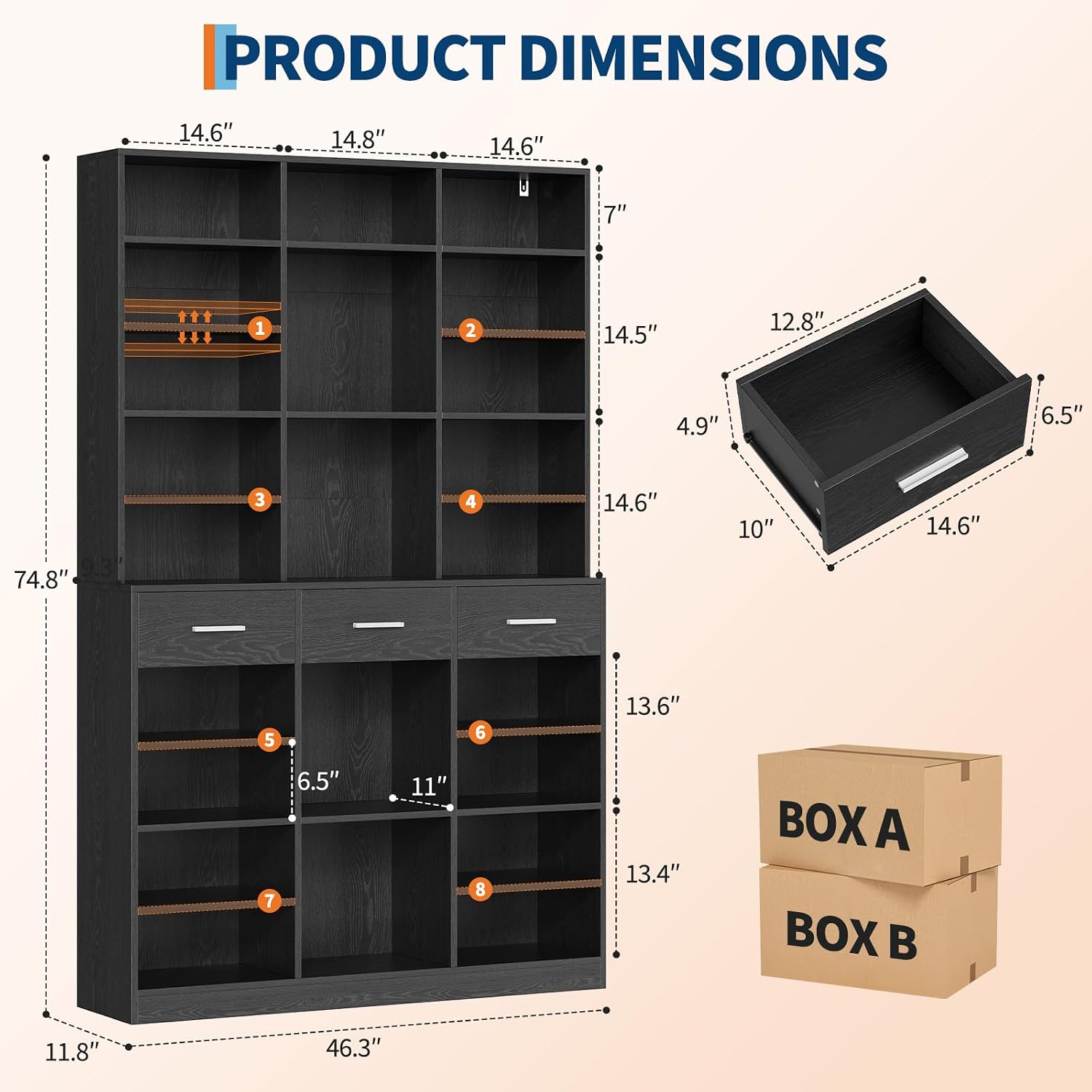 GAOMON CQC-VZD4CM-TBOX bookcases - View #2