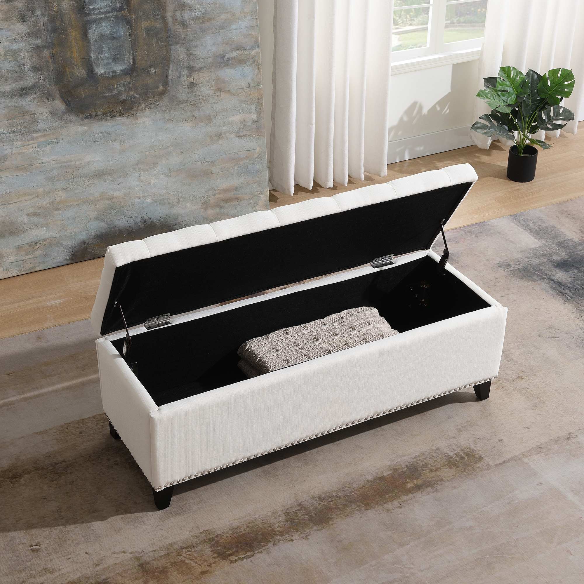 Maison Boucle ZY-BENCH-CREAM-L bench - View #2