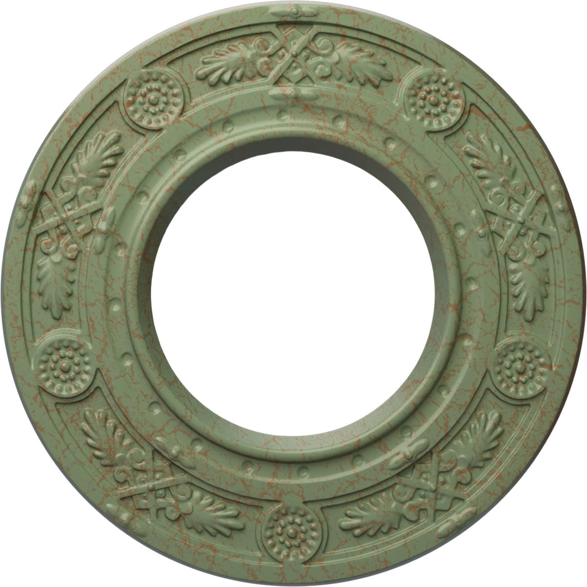 Ekena Millwork CM08DNCBC Daniela 8-in W x 8-in L Painted Cloud Burst Crackle Polyurethane Whole Ceiling Medallion