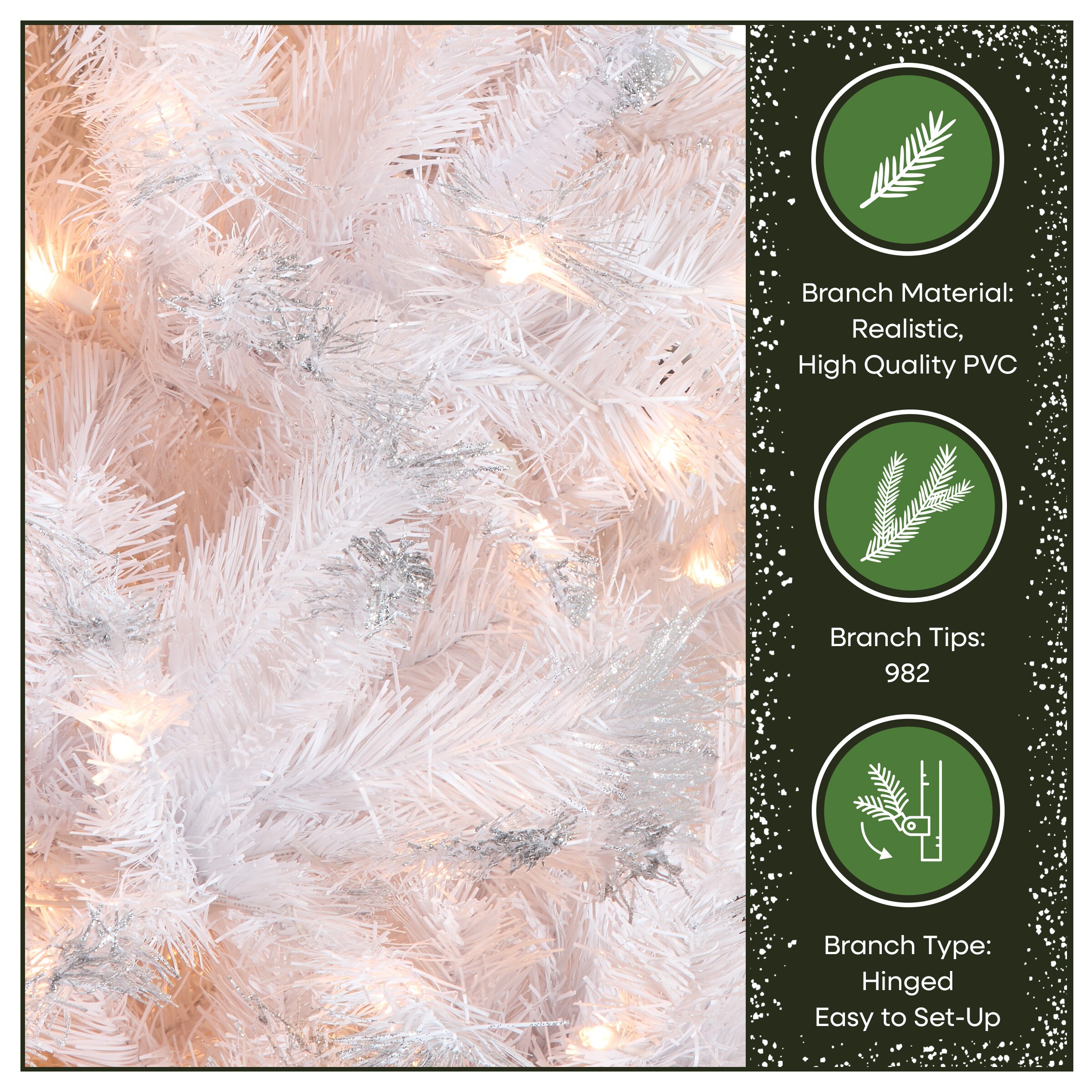 National Tree Company 7-ft Pine Pre-lit White Artificial Christmas