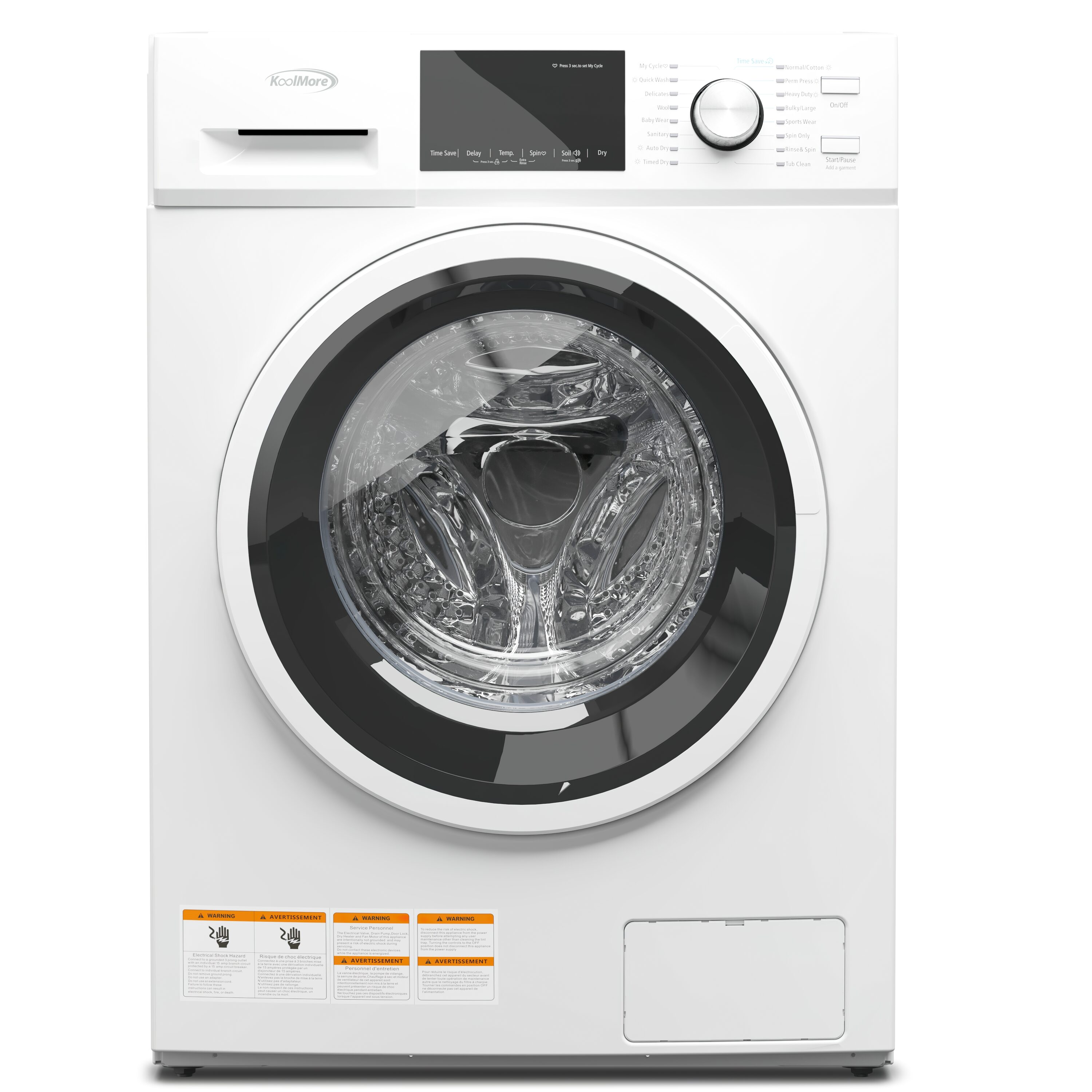 2.7-cu ft Capacity White Ventless All-in-One Washer/Dryer Combo | - KoolMore LOW-FLC-3CWH