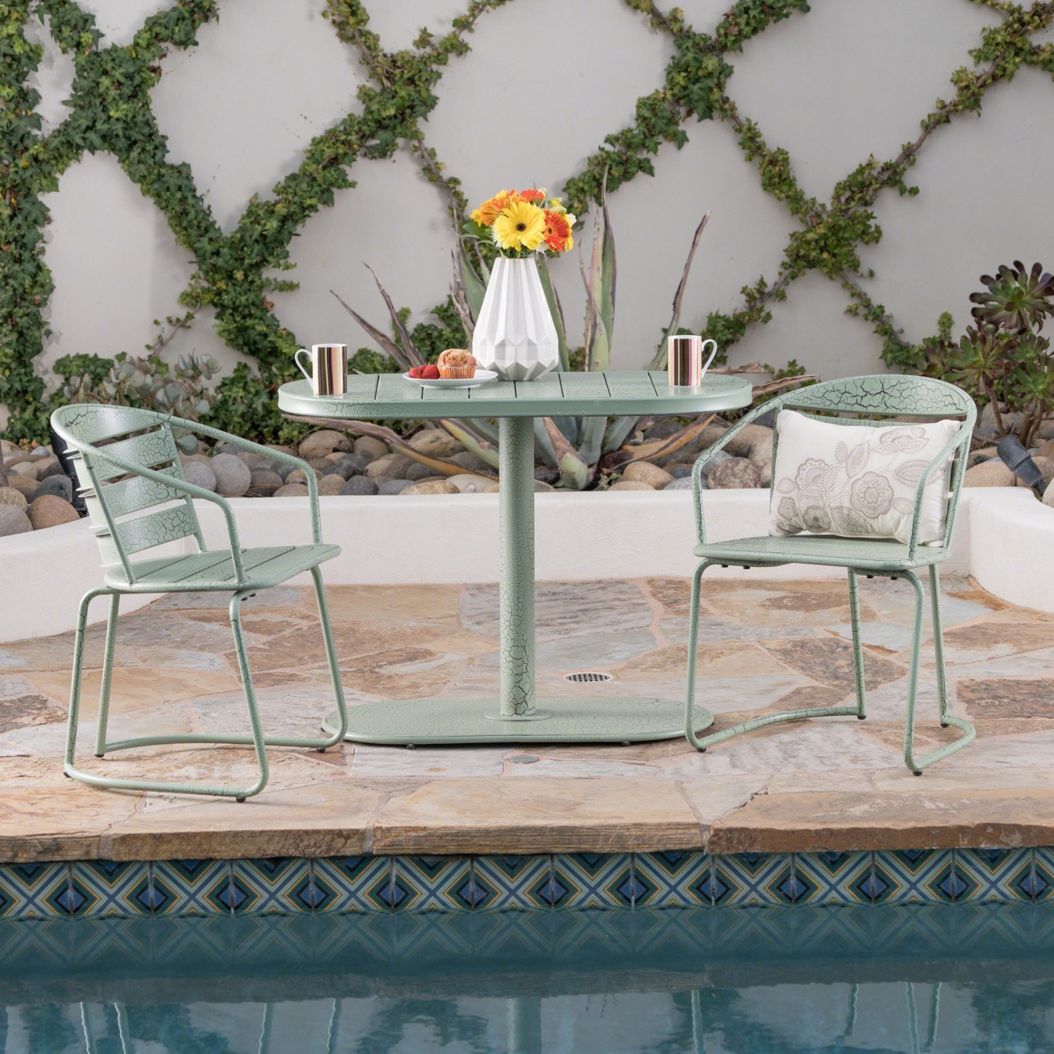AAZJ JGD-62015CGRN Bistro Set 3 -Piece Patio Conversation Set