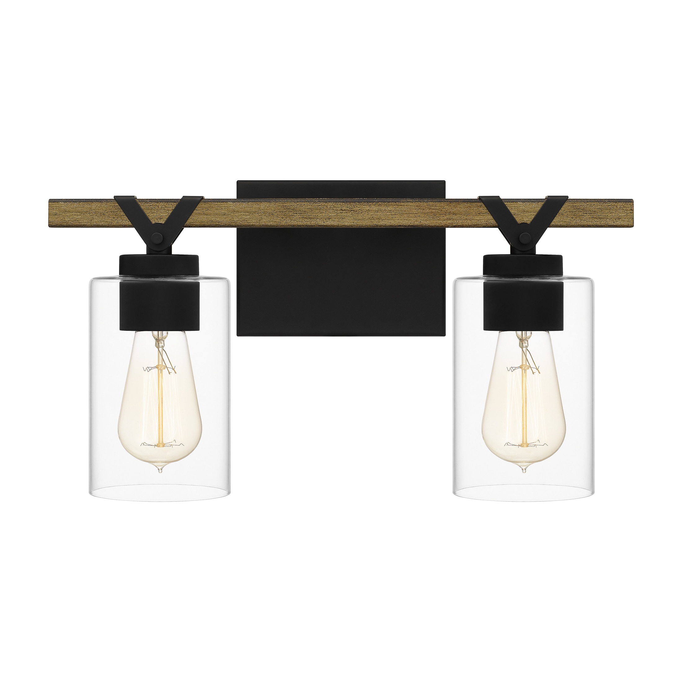 Quoizel DEVN8616MBK Devon Court 16-in 2 -Light Matte Black Transitional Vanity light