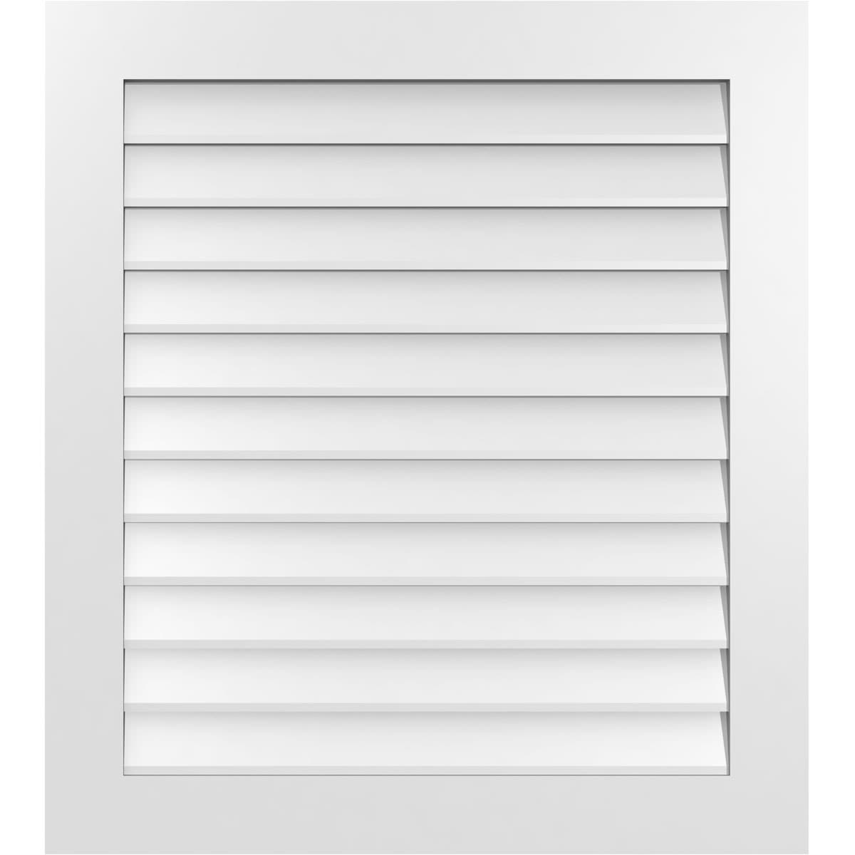 Ekena Millwork GVPVE34X3801SN 34-Inches x 38-Inches Off-white Rectangle PVC Gable Louver Vent