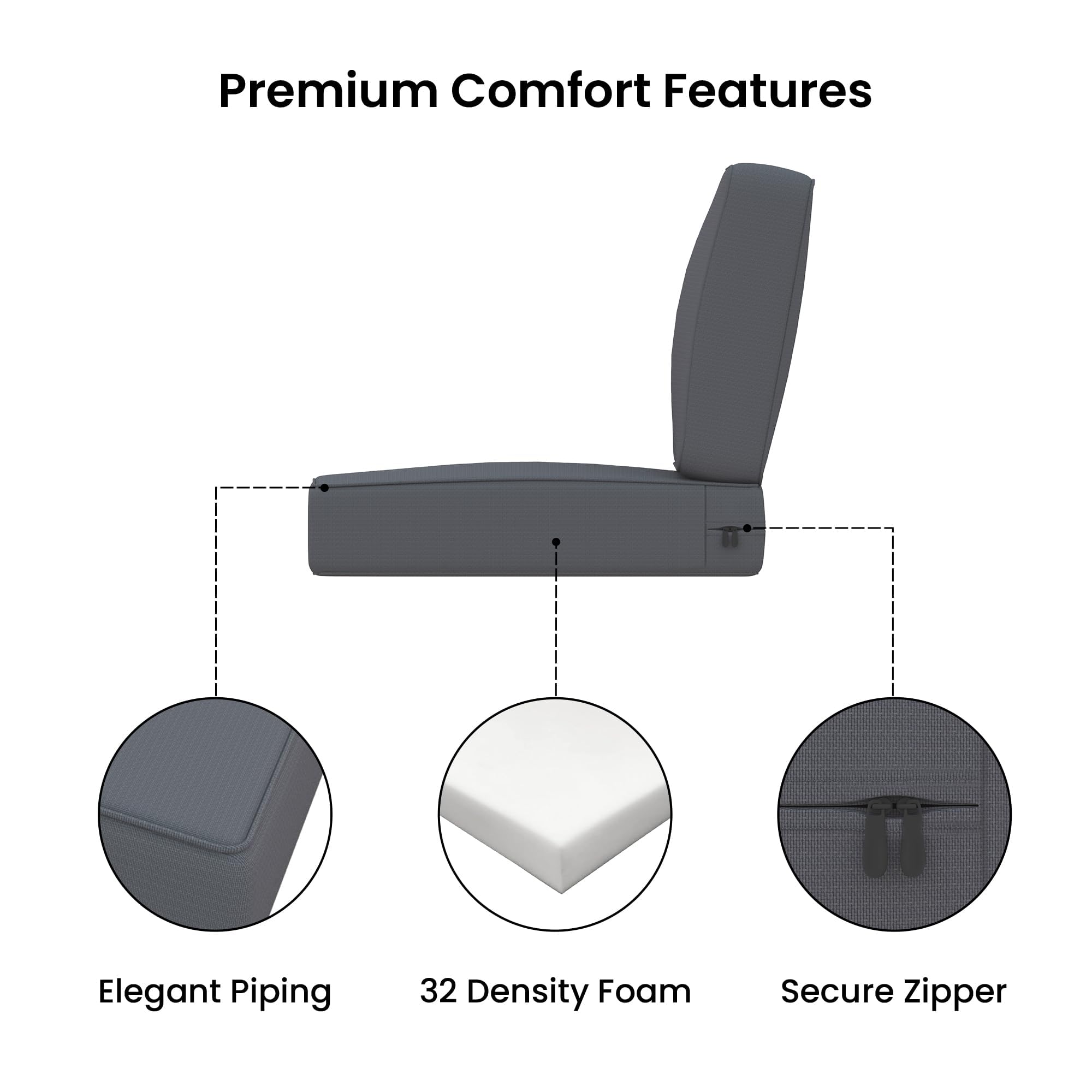 Covers & All CUSH270C-CRCG Patio-Furniture-Cushions - View #4