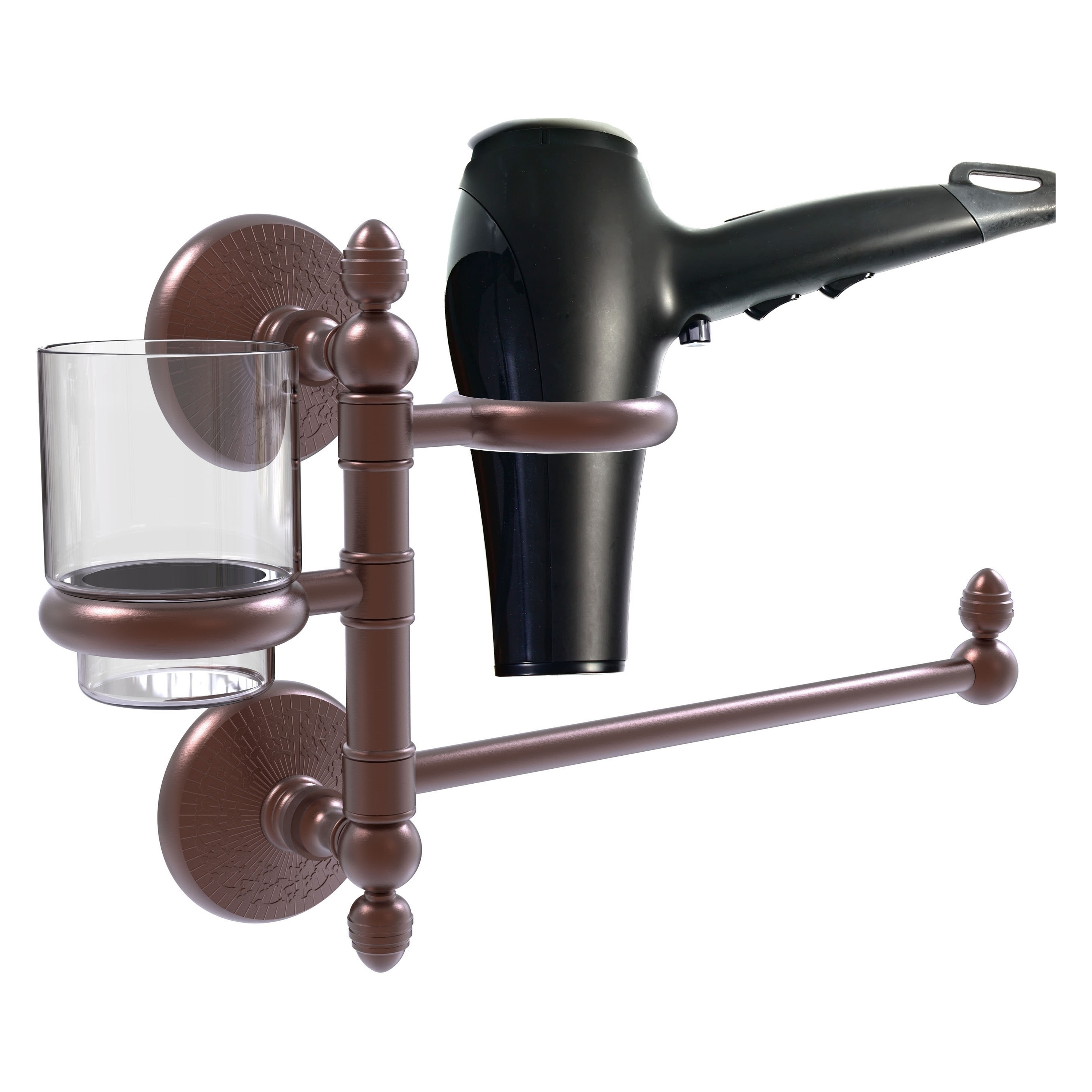 Allied Brass MC-GTBD-1-CA 2 -Piece Monte Carlo Antique Copper Decorative Bathroom Hardware Set Towel Bar, Included