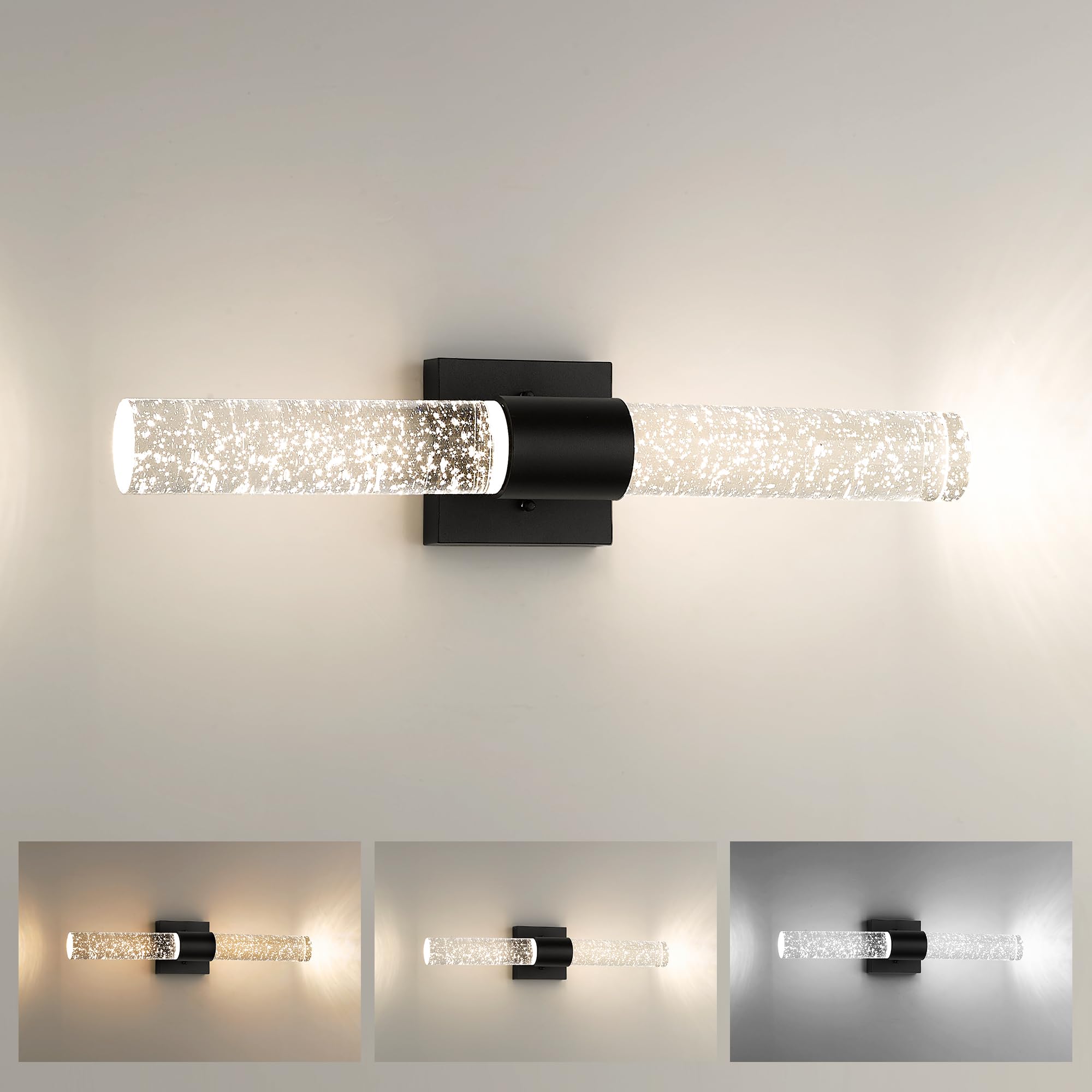 LTMATE LS5HW76B-LED BK JAZAVA 2.6-in 1 -Light Matte Black Integrated LED Modern/contemporary Vanity light