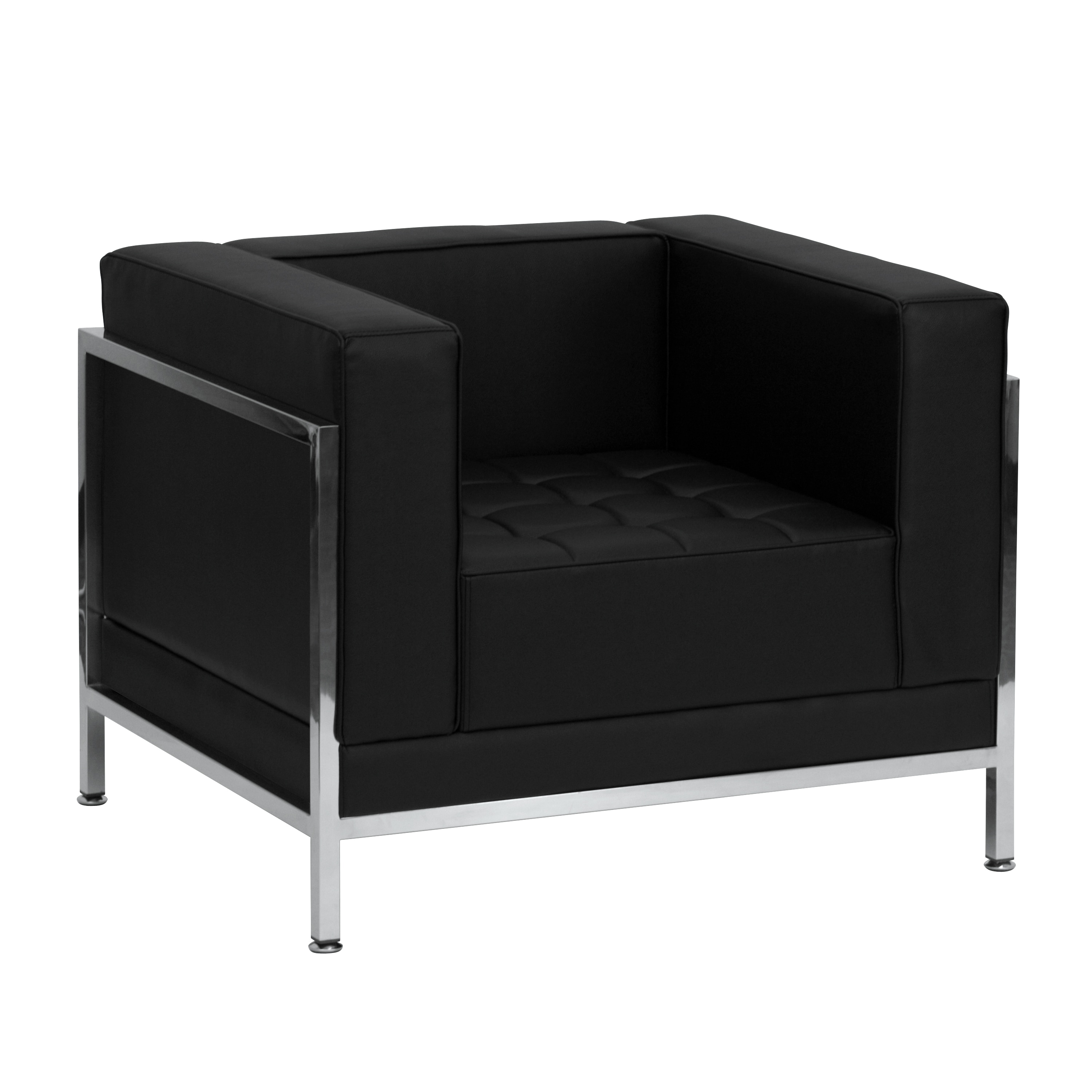 Flash Furniture 847254017527 HERCULES Imagination Series Modern Black Faux leather Accent Chair