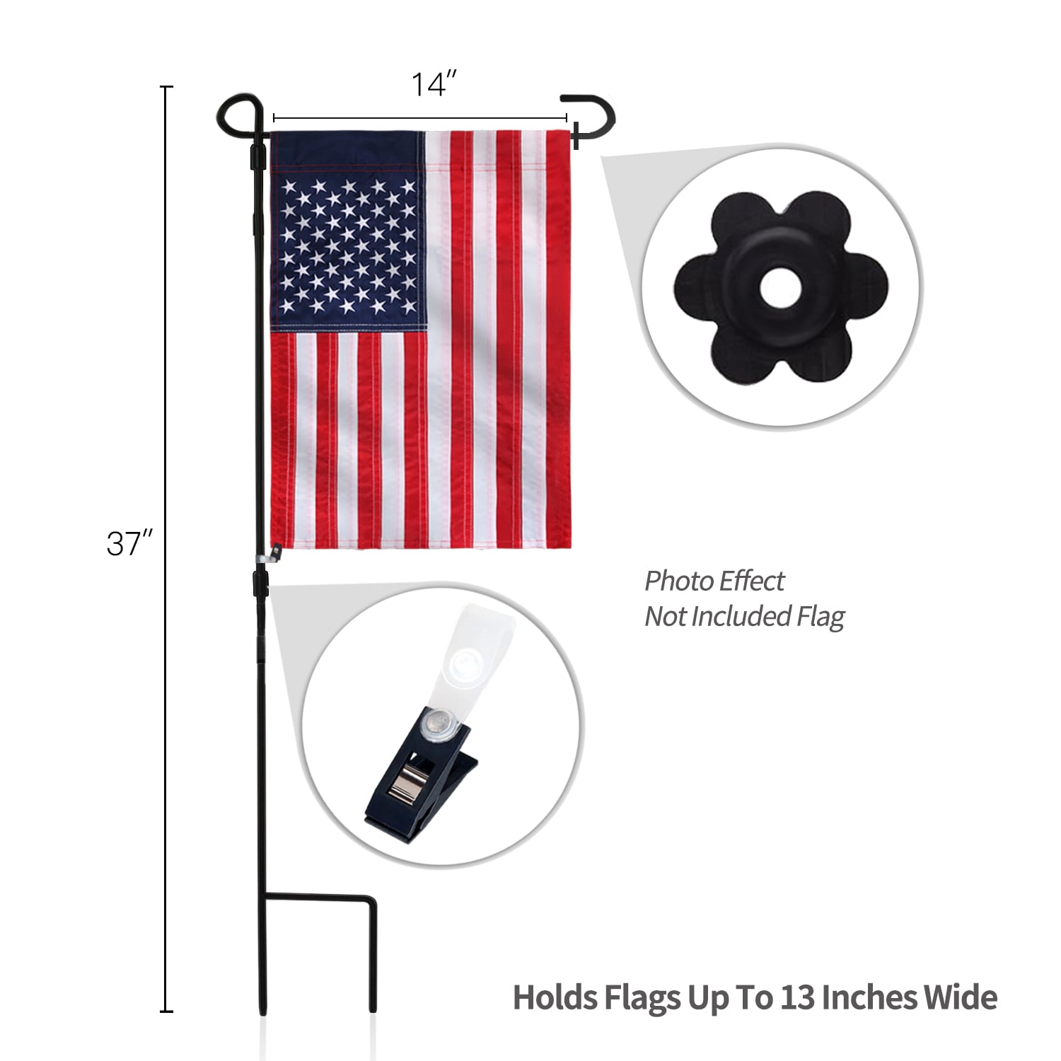 Anley 3-ft Black Metal Garden Flag Pole in the Flag Poles