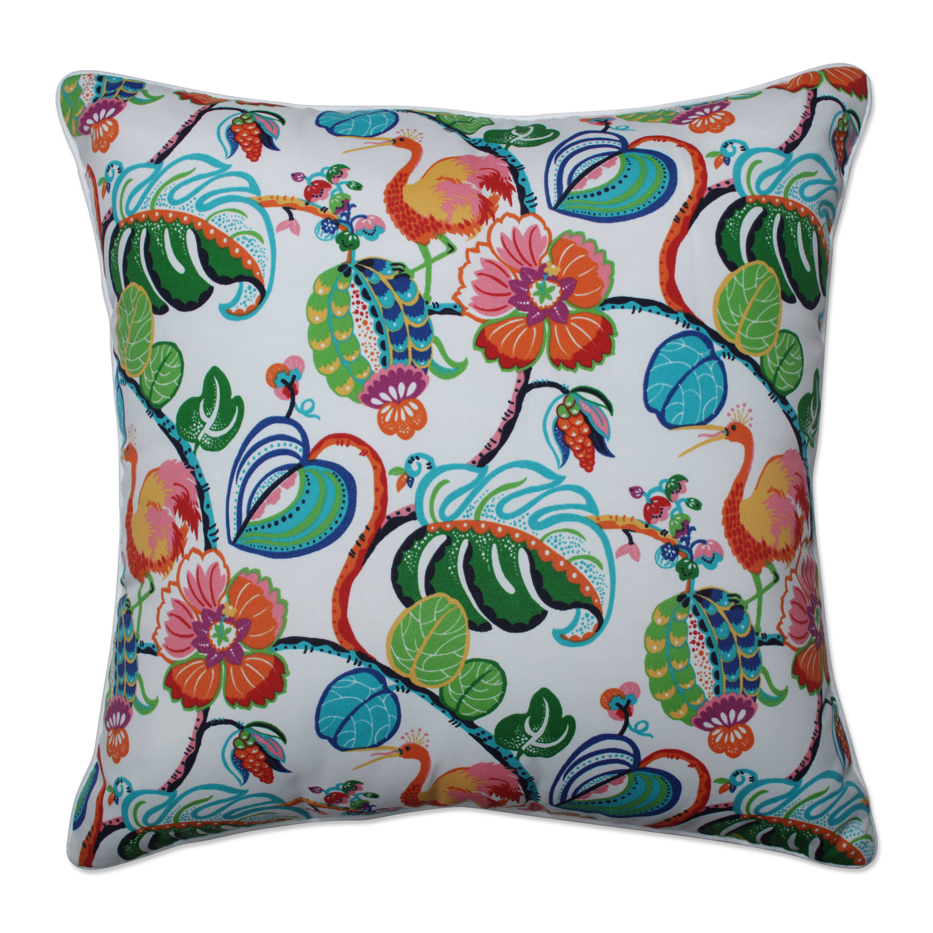 Pillow Perfect Graphic Print Green Square Throw Pillow at Lowes.com