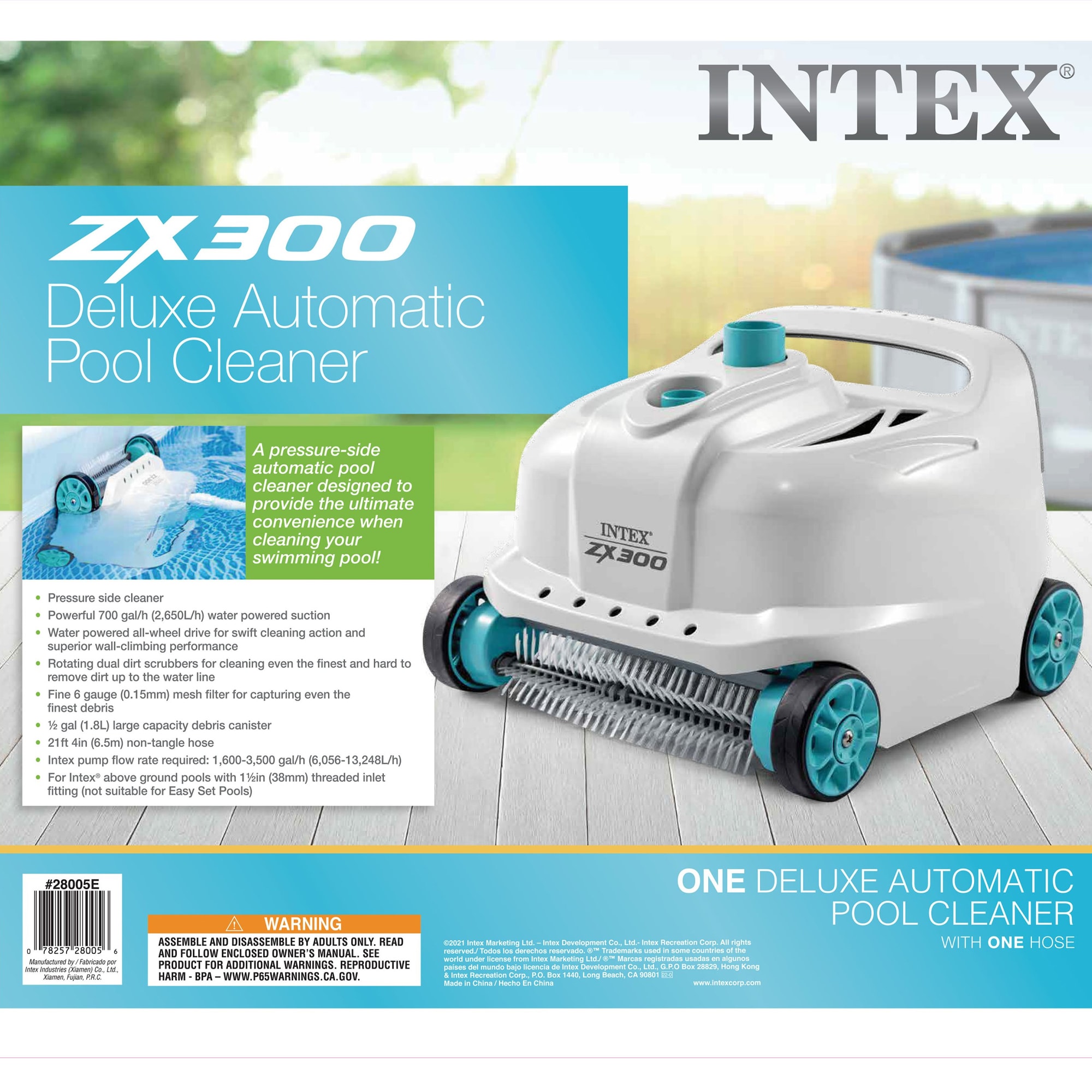 Intex Robotic Pool Vacuum for Above-Ground Pools, Safe for Vinyl,  Fiberglass, and Concrete Surfaces, Filter Bags, Hose Included in the Pool  Vacuums department at