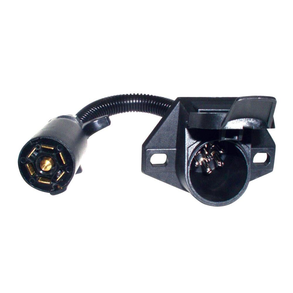 POLLAK 12-727EP 7 Way RV Plug to 7 Way HD Nylon Socket Harness Adapter 