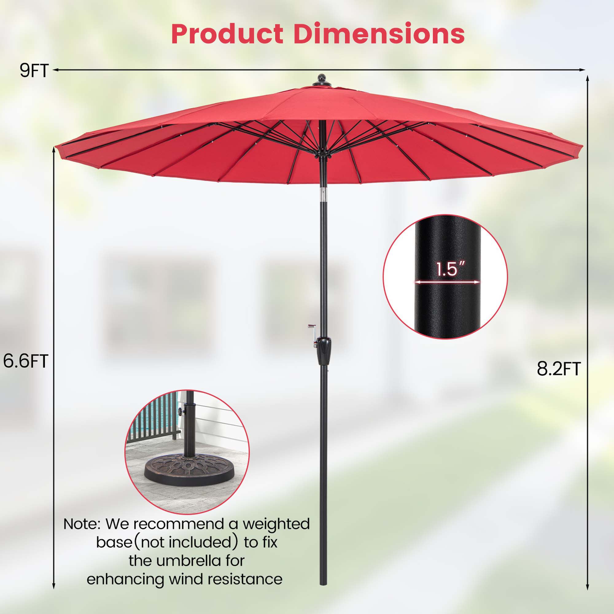 Costway HCST00613 Umbrellas-2 - View #2