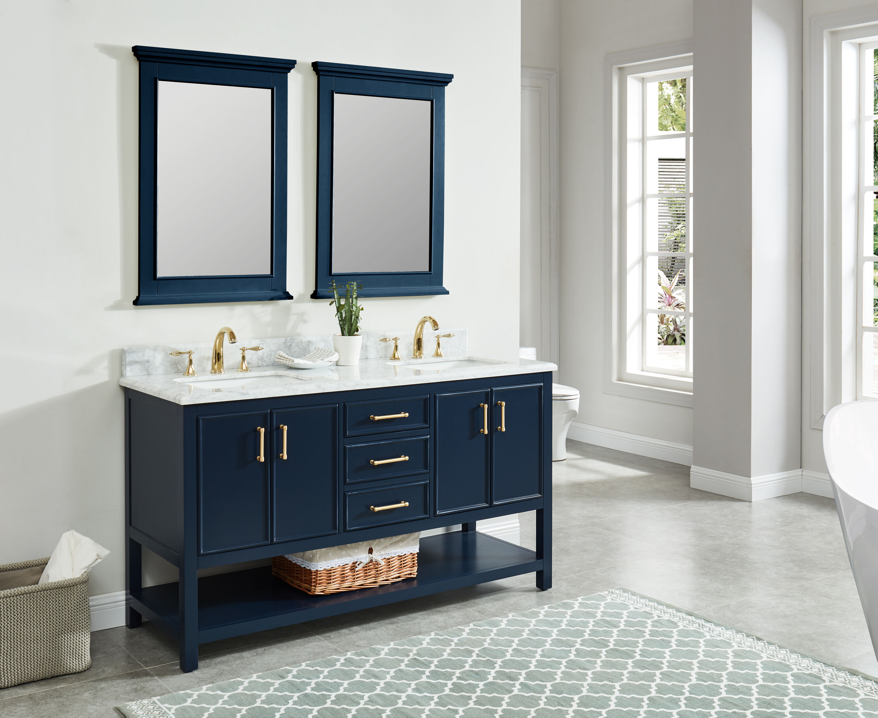 allen + roth A+R 60-IN WINDSOR BLUE VANITY at