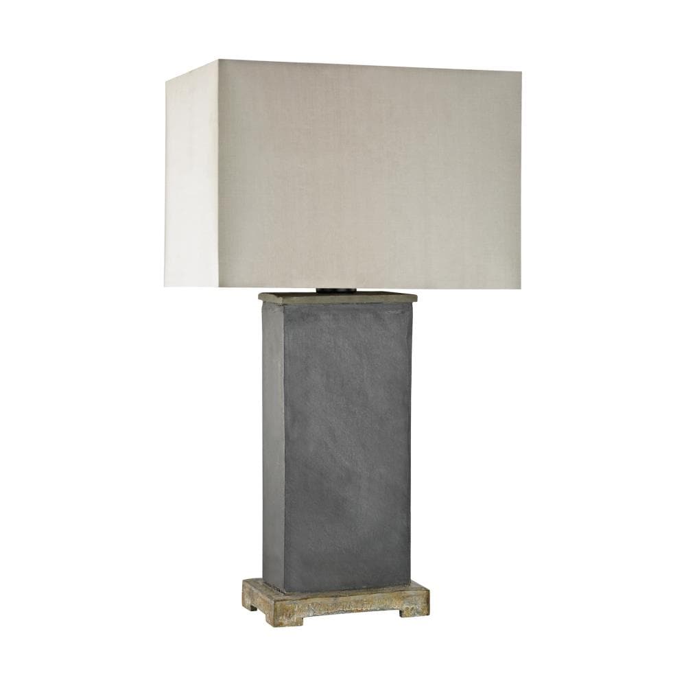 ELK Home D3092 Elliot Bay 11-in Grey Slate Table Lamp with Fabric Shade