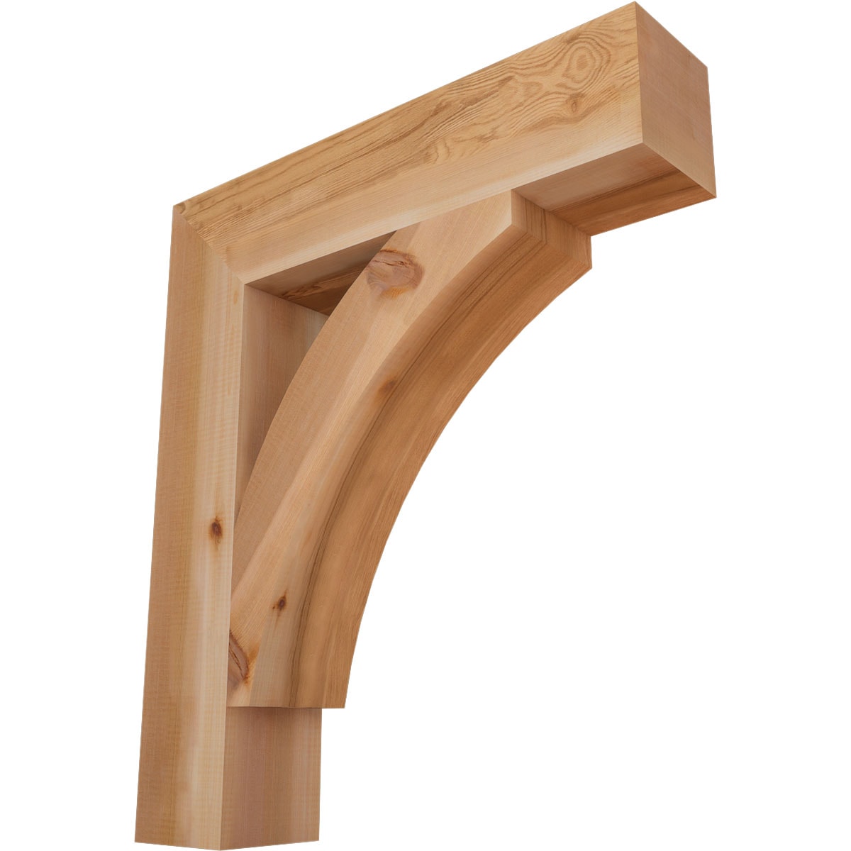Ekena Millwork BKT06X28X32THR05SWR Thorton block smooth 5-1/2-in x 28-in x 32-in Western red cedar Brown Wood Standard bracket