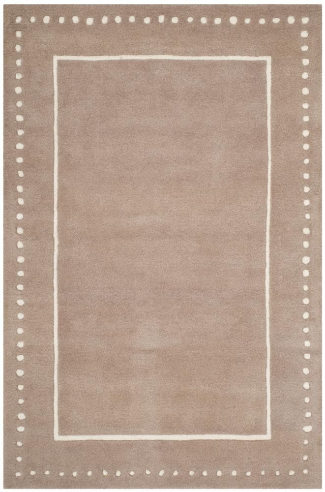 Safavieh BEL151J-4 Bella Huon 4 x 6 (ft) Tufted Wool Beige/Ivory Rectangular Indoor Border Farmhouse/Cottage Area rug