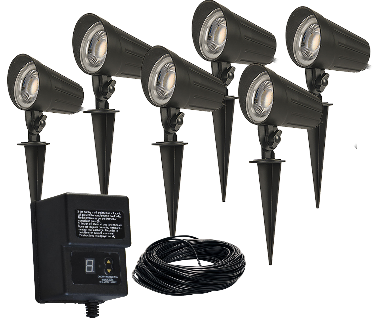 Harbor Breeze 5-Watt Black Low Voltage Hardwired LED Spot Light Kit in the  Spot  Flood Lights department at