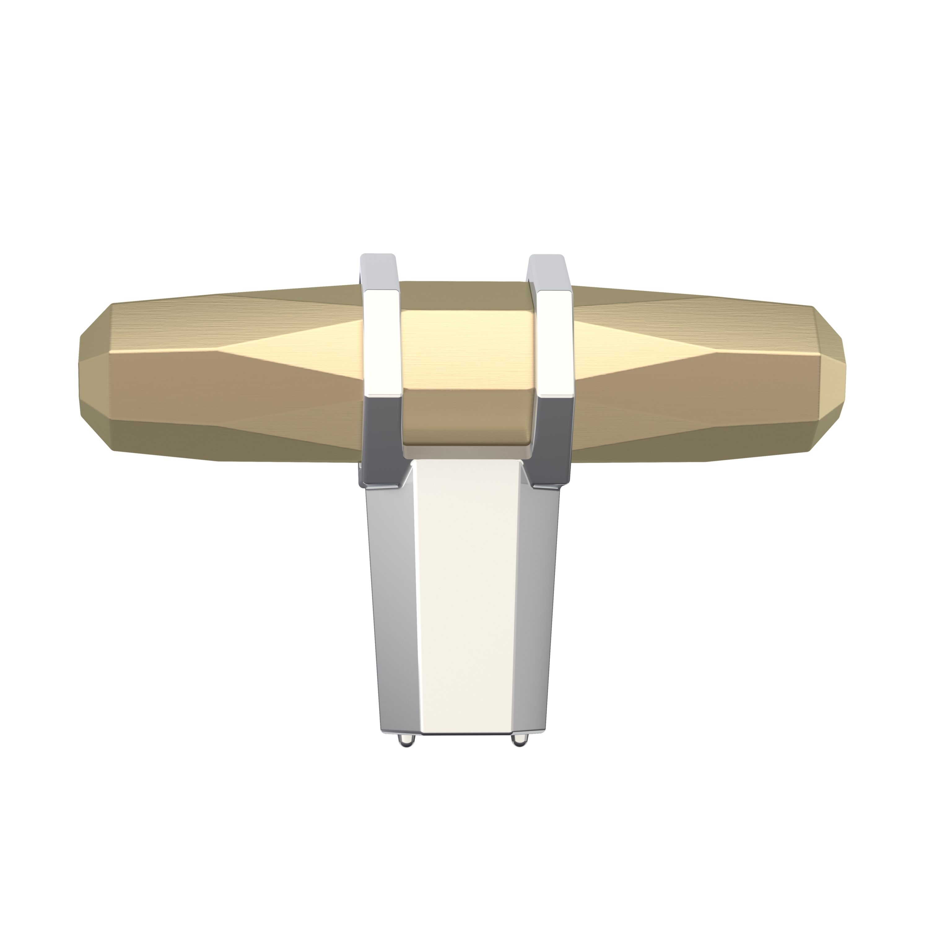 Polished Chrome Modern T-Handle Cabinet Knob with Mounting Hardware
