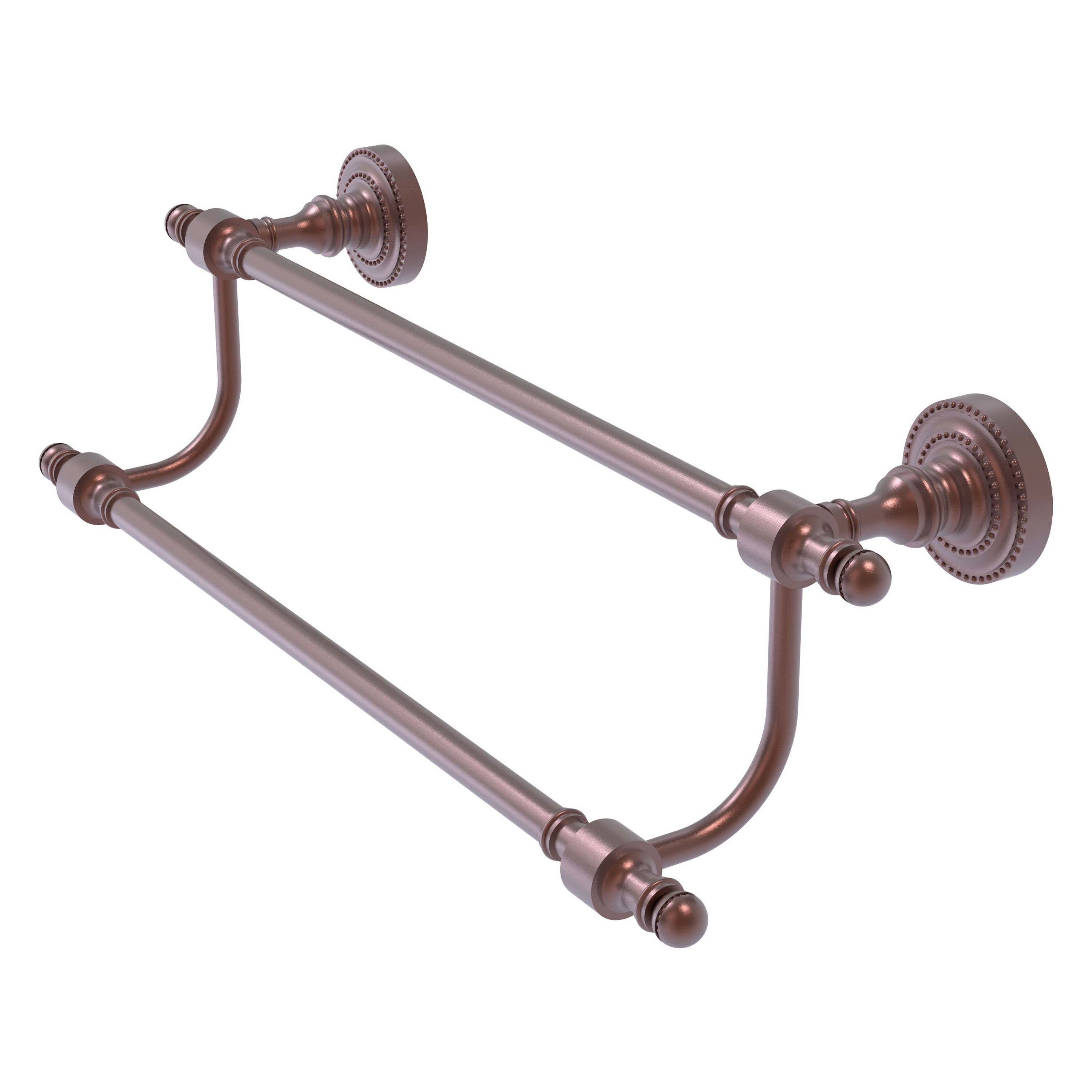 Allied Brass RD-72/30-CA Retro Dot 30-in double Antique Copper Wall mount Double Towel Bar