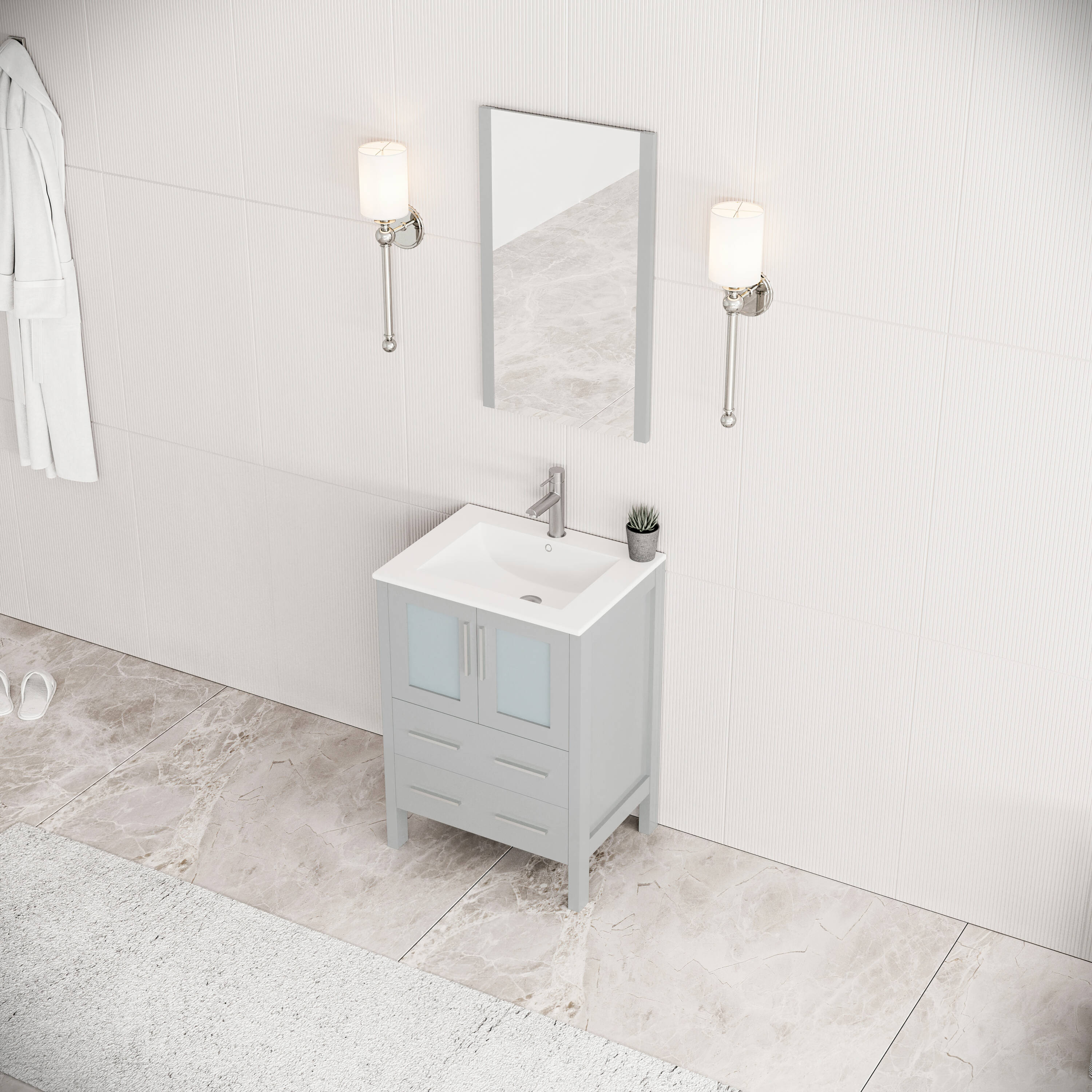 Fresca FVN6224GR-UNS Bath-Vanity-Combo - View #3