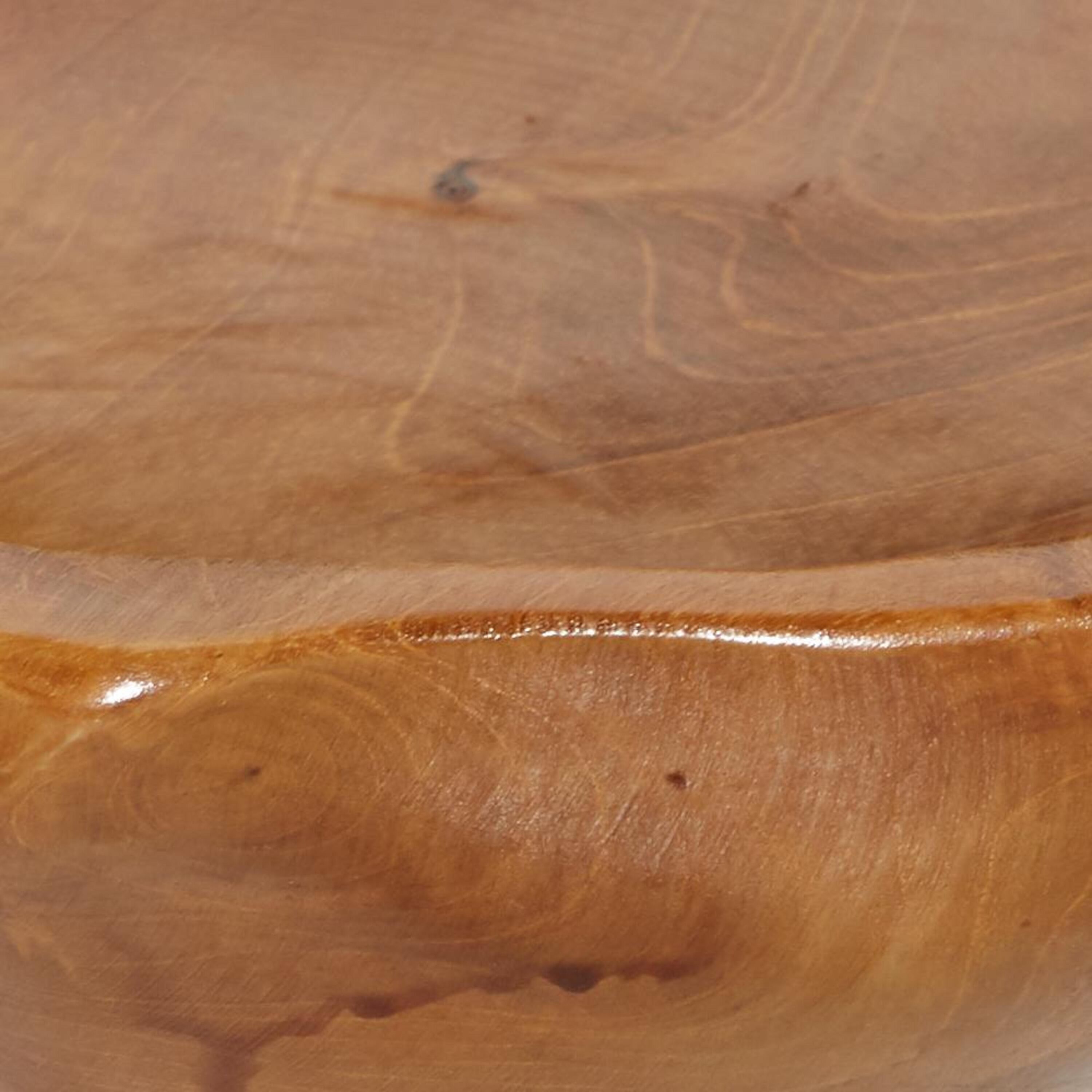 Teak Wood Handcrafted Pineapple-Shaped Decorative Bowl Set, Brown