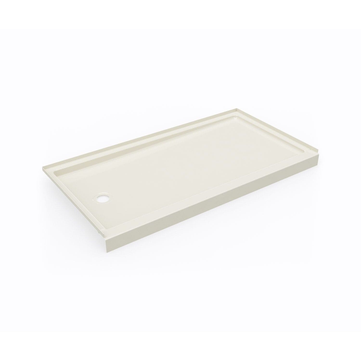 SWAN SR03260RM.037 32-in W x 60-in L Bone Rectangle Shower pan base with 3.31-in H Threshold (Right Drain)