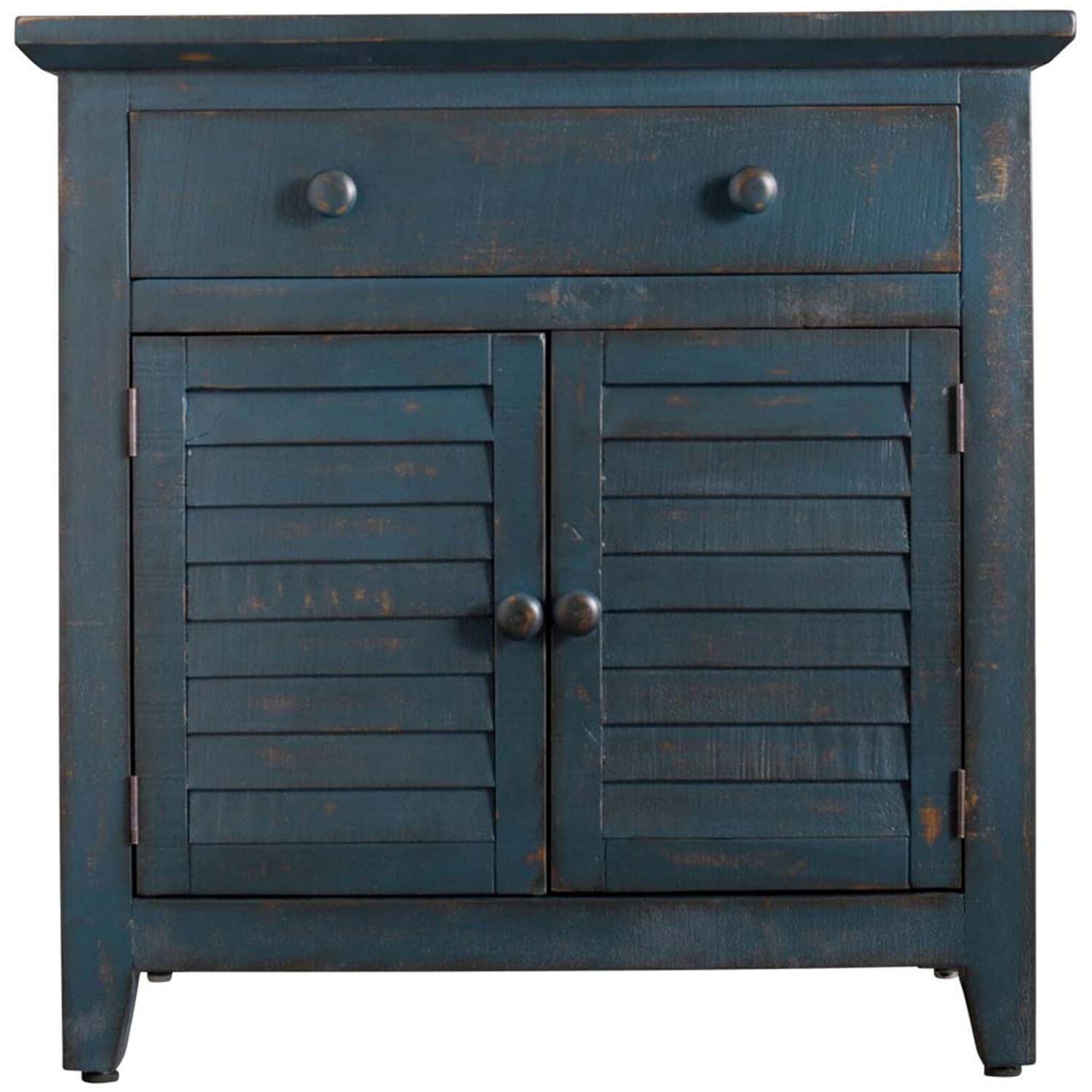 Hanover HLR008-BLU Rustic Blue Engineered wood Storage Drawer top 32.000-in H x 32.000-in W x 18.000-in D