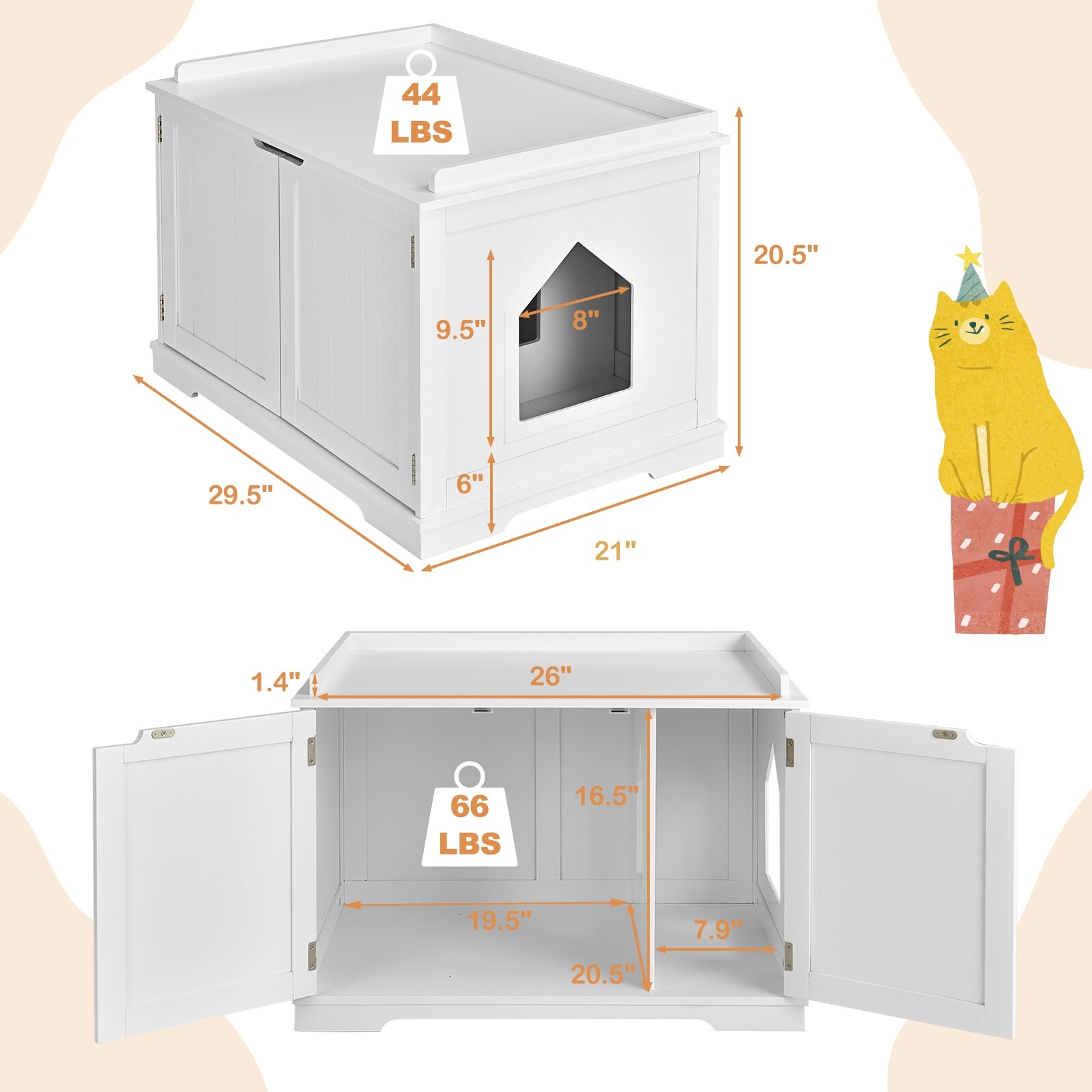 Forclover White Litter Box Concealment at Lowes.com