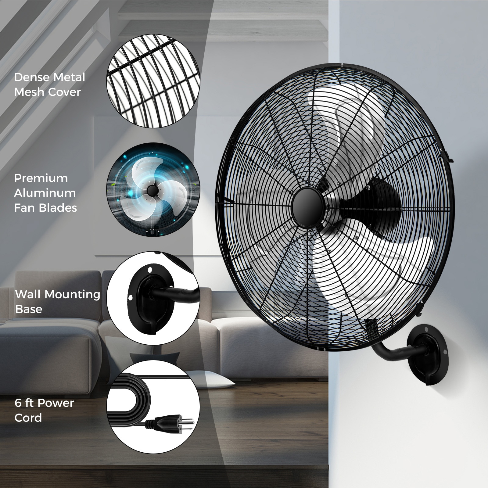 Slickblue D-CO-KB-SU03301SE Wall-Mounted-Fans - View #3