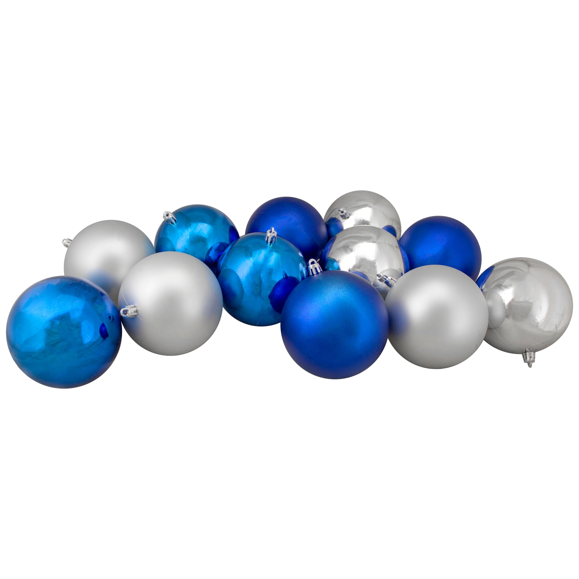 Northlight 35034838 12 -Pack Blue Ball Standard Indoor Ornament set Shatterproof