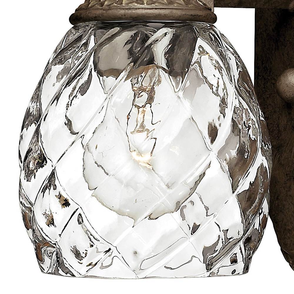 Pearl Bronze Clear Optic Glass Outdoor Wall Sconce