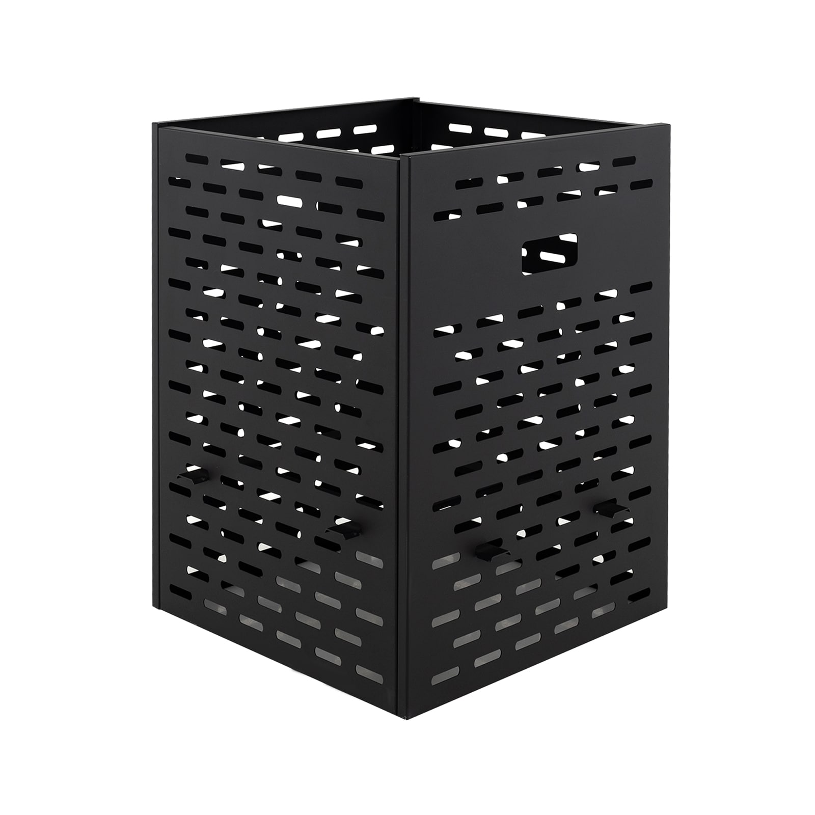 Slickblue - Outdoor Yard Waste Burn Barrel with Vent Holes and Cross Braces (22 Inch W) Black Car...