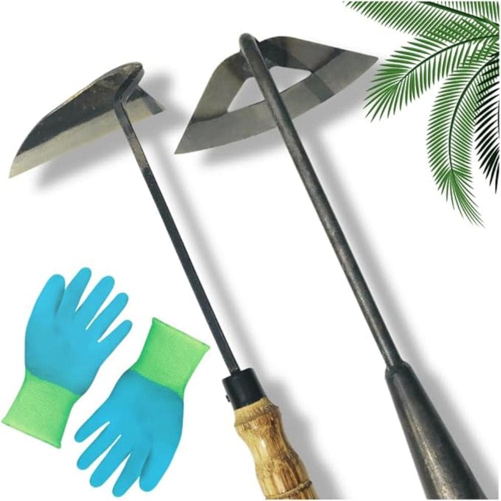 Rbied AOC-7 Gardening Tools Weeding Tool and Garden Hoe Weed Removal Tool with Blade Quick Weeder and Gardening Gloves